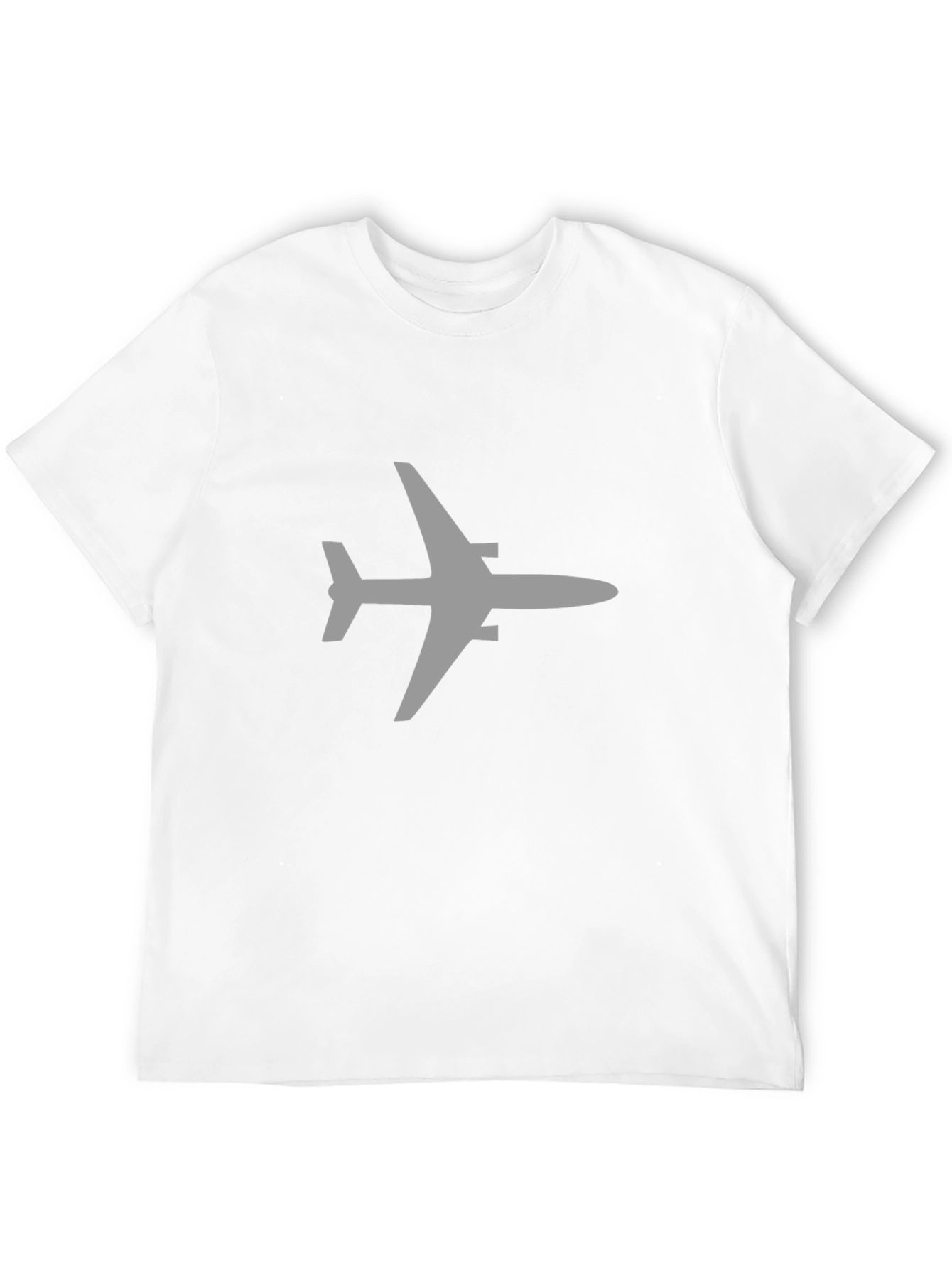 Airplane Graphic Tee - Black Cotton Blend Casual Shirt - 12