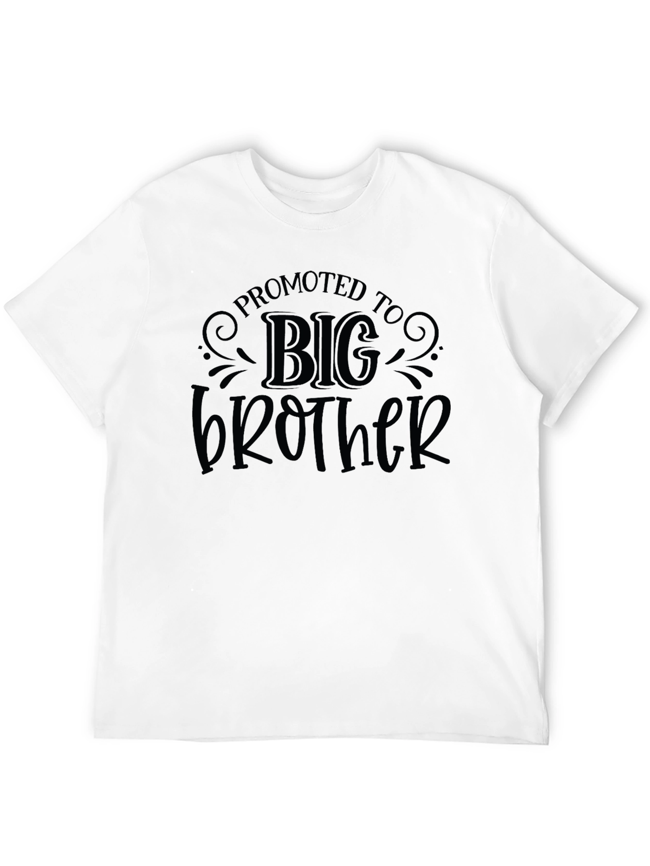Black Promoted to Big Brother Graphic Tee - Black Cotton T-Shirt view 12