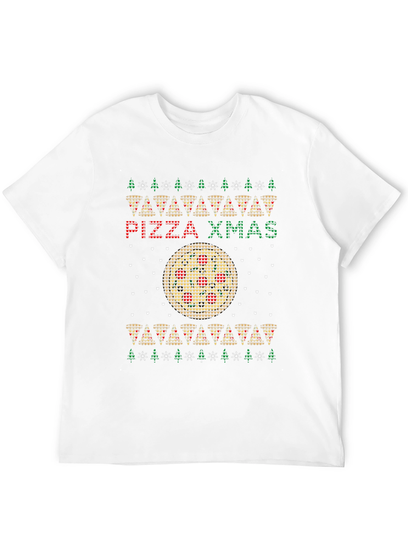 Black Pizza Xmas Ugly Christmas Sweater T-Shirt view 12