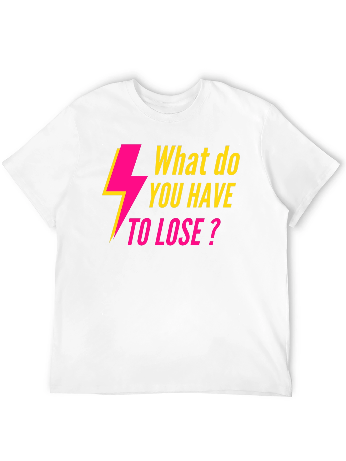 Black Electric Pink 'What to Lose?' Black T-Shirt view 12