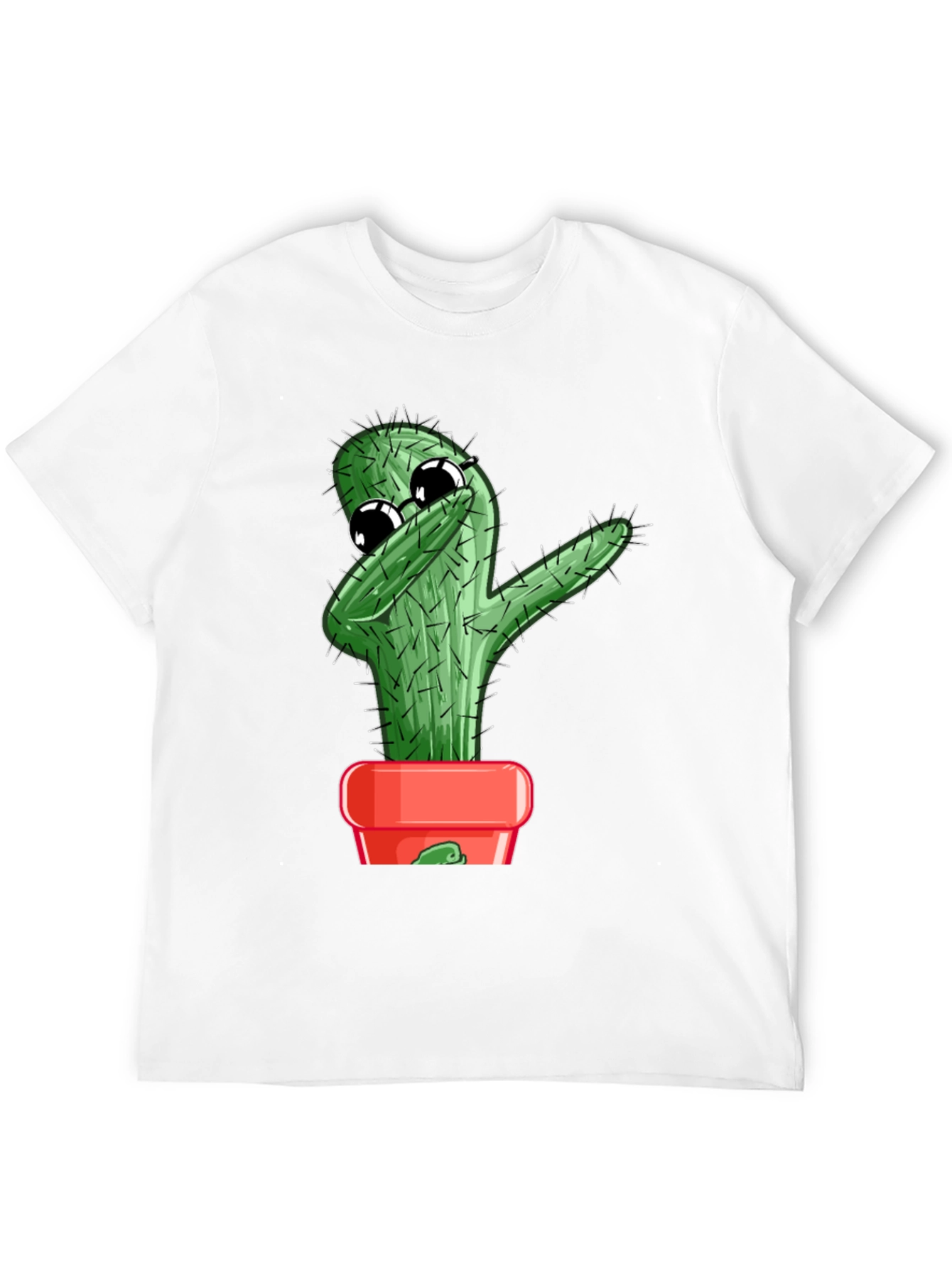 Black Dabbing Cactus Graphic T-Shirt view 12