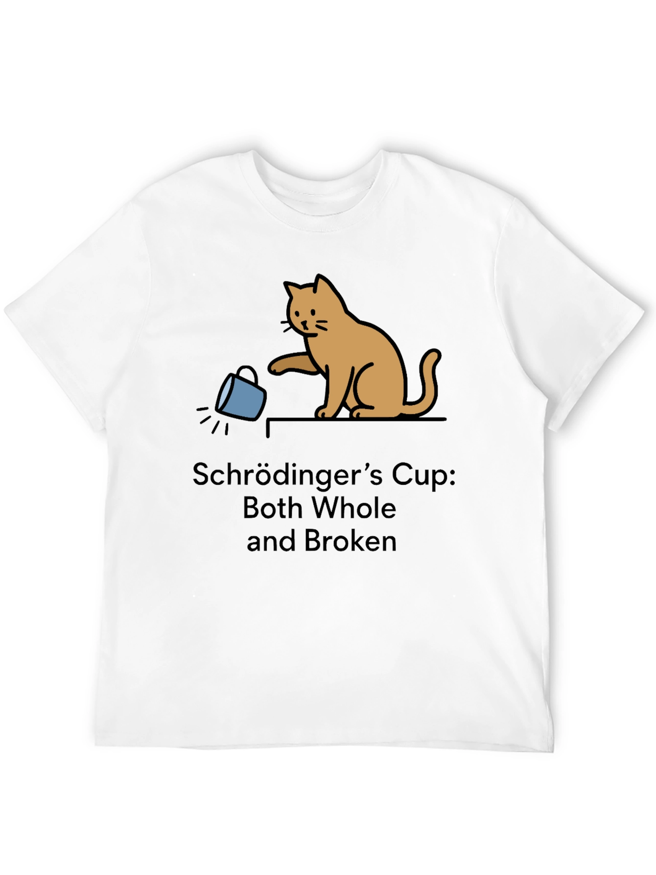 Black Schrödinger's Cup Funny Graphic Tee - Cat Lover view 12