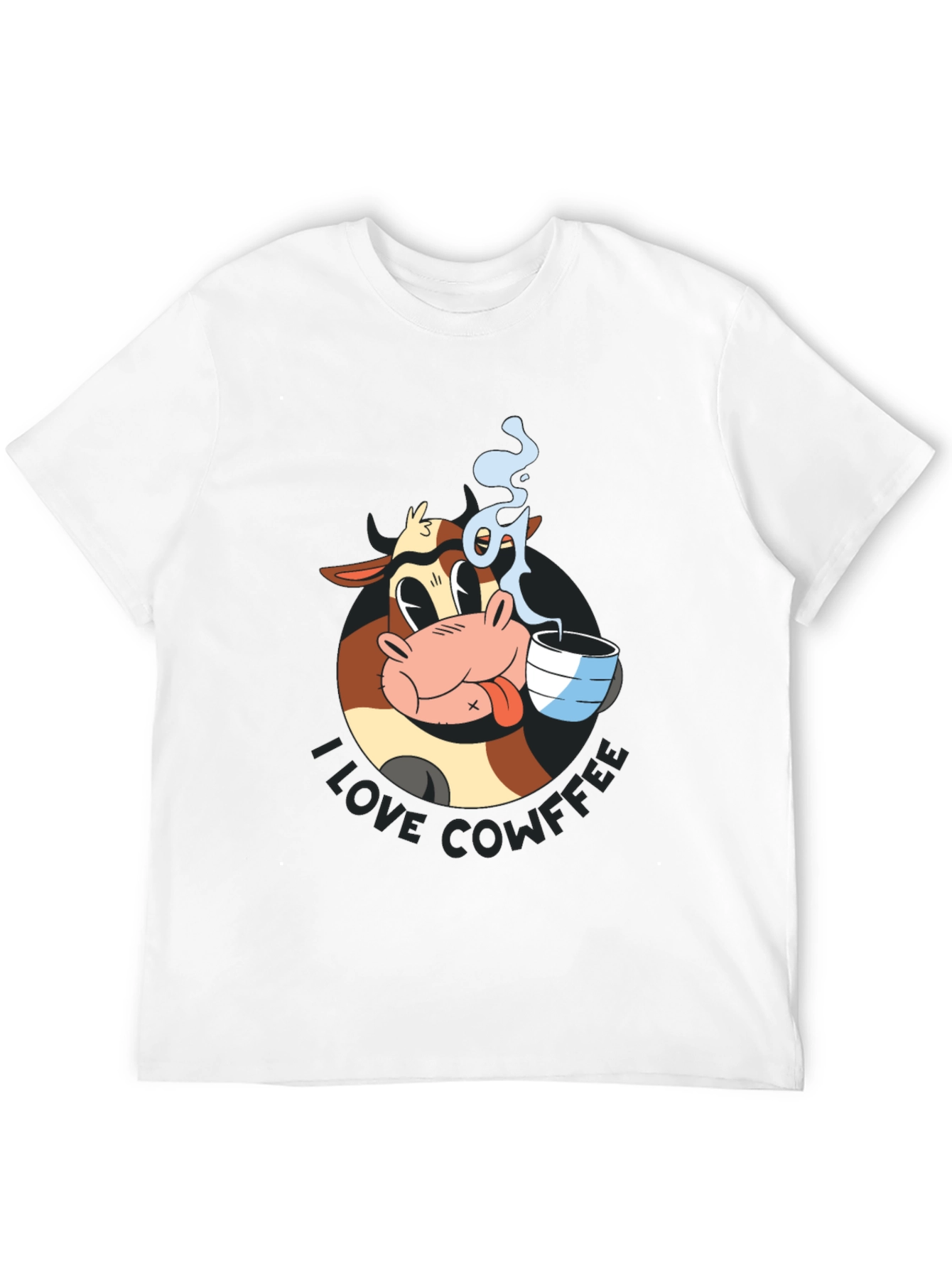 Black Cowffee T-Shirt - Cartoon Cow Coffee Lover Tee view 12