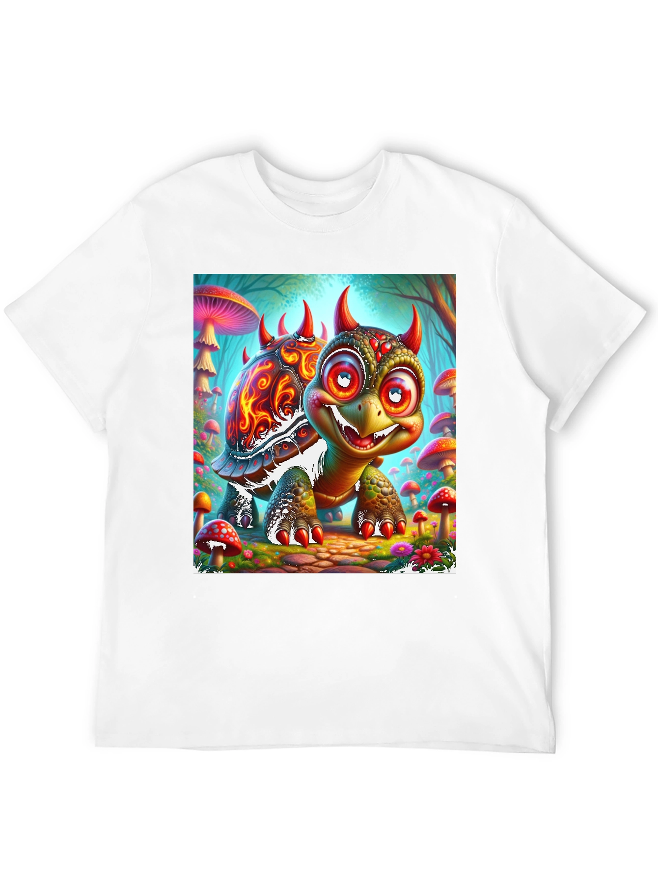 Black Turtle Devil Cartoon Graphic Tee view 12