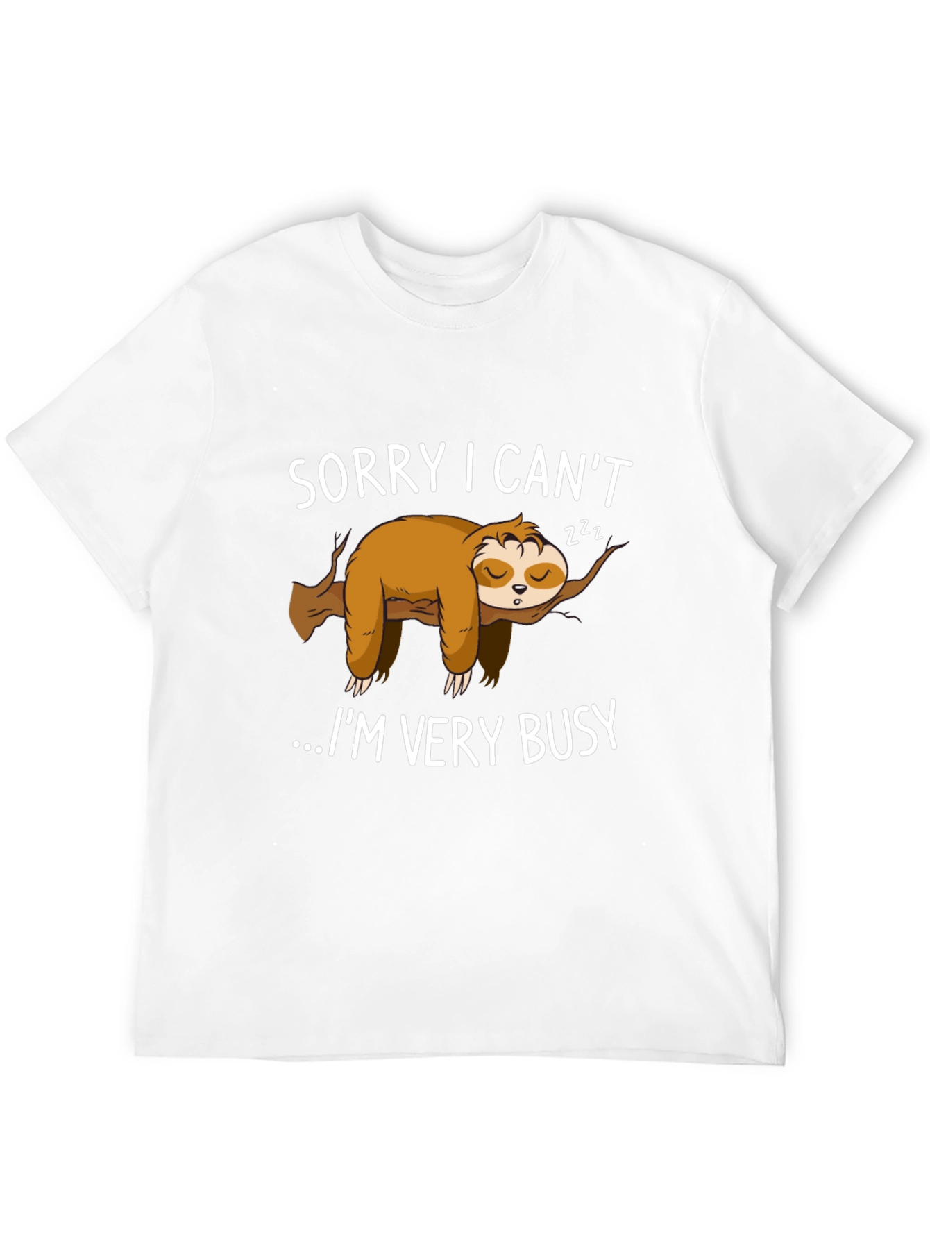Black Lazy Sloth Graphic T-Shirt - Sorry I Can't... view 12
