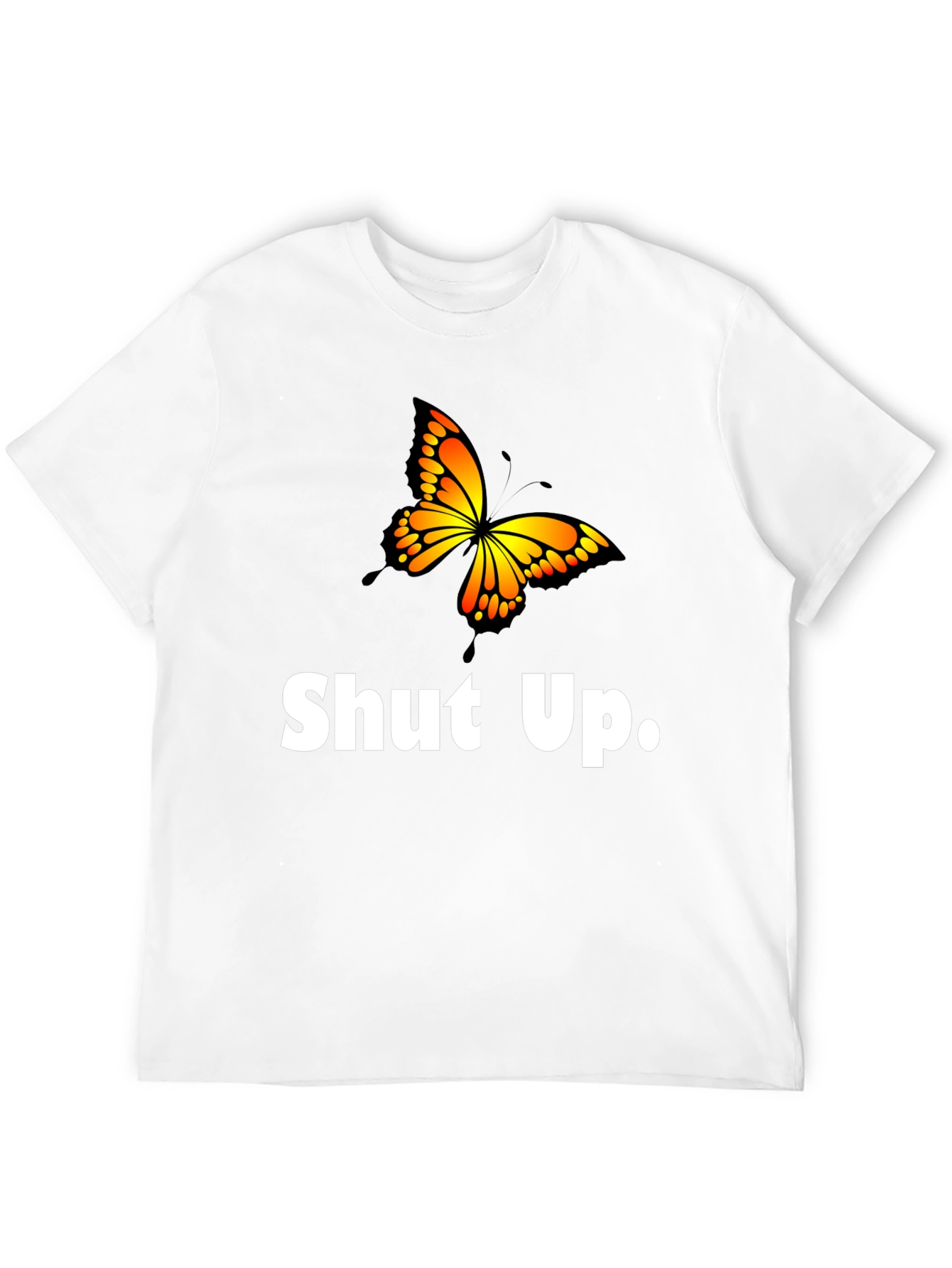 Black Shut Up Butterfly Graphic T-Shirt view 12