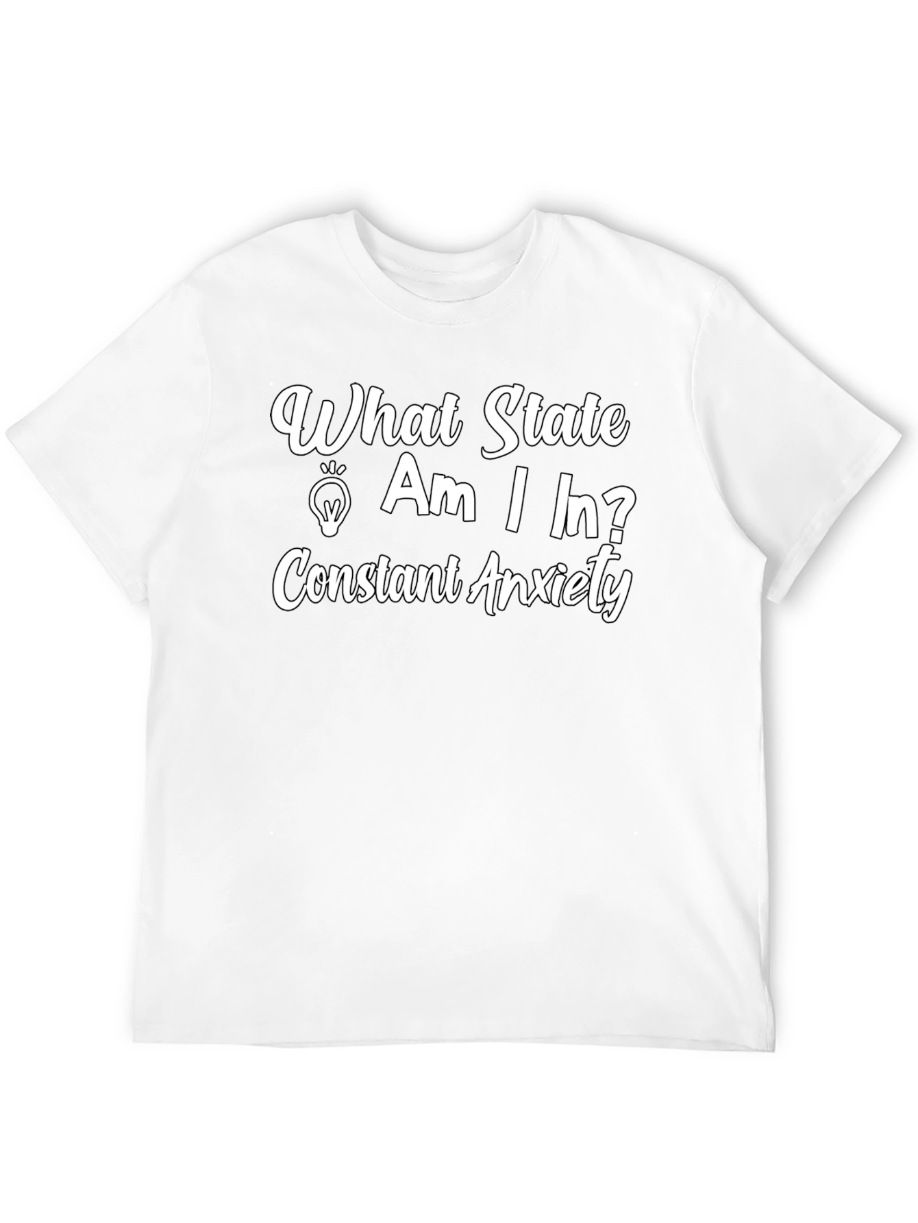 Black Constant Anxiety T-Shirt - Humorous Graphic Tee view 12