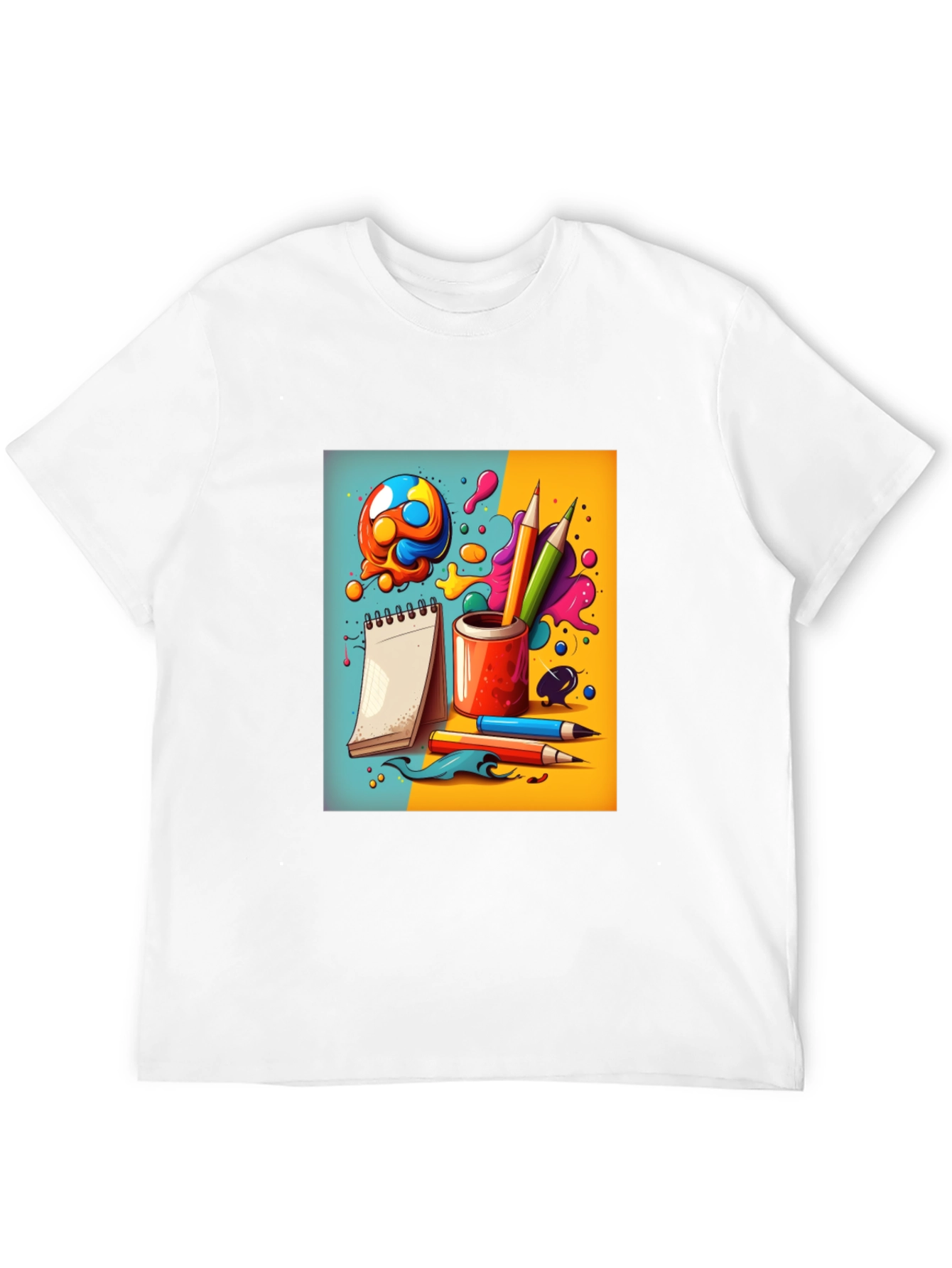 Black Creative Doodles Graphic T-Shirt - Artist's Dream view 12