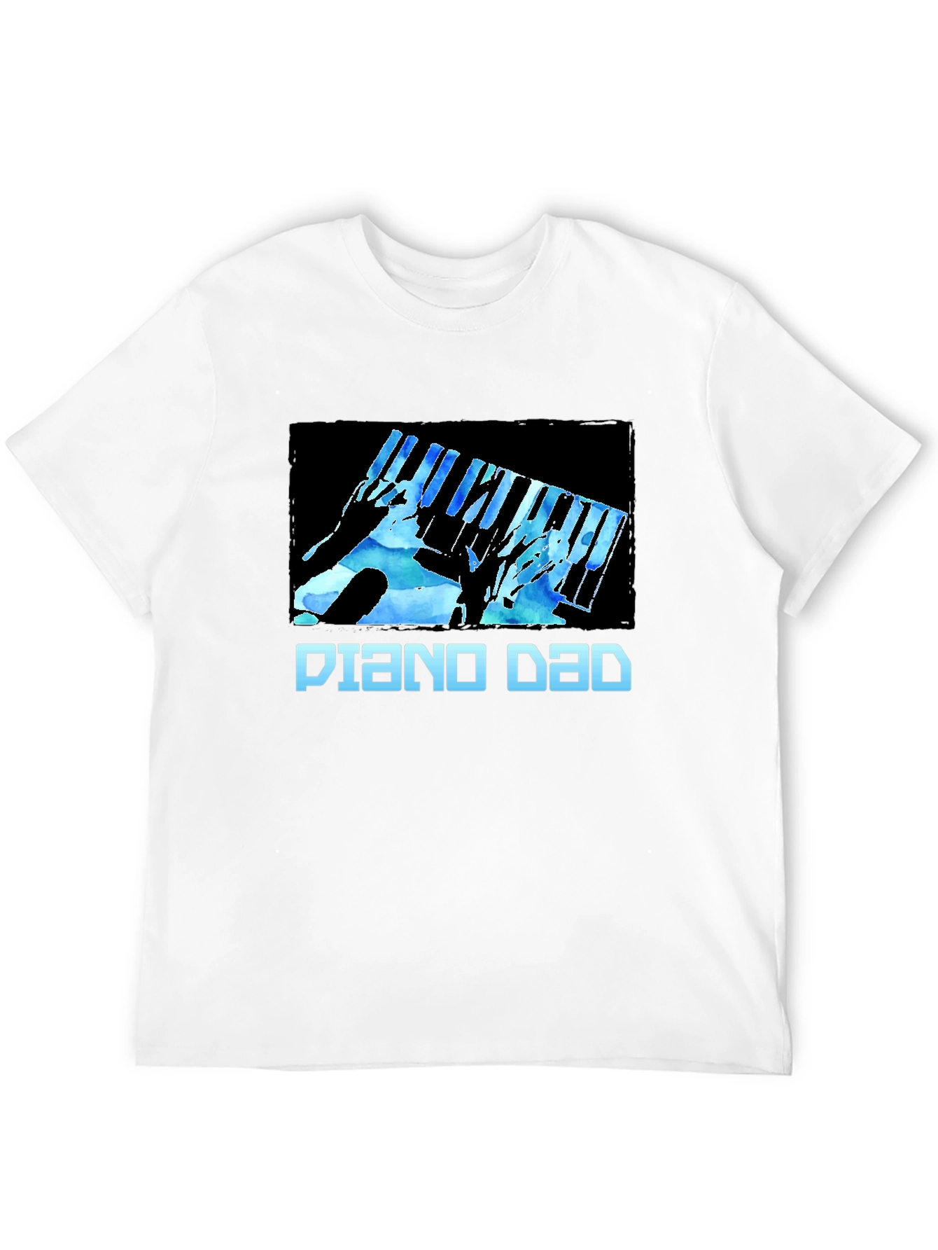 Black Piano Dad Graphic T-Shirt - Musician's Gift view 12