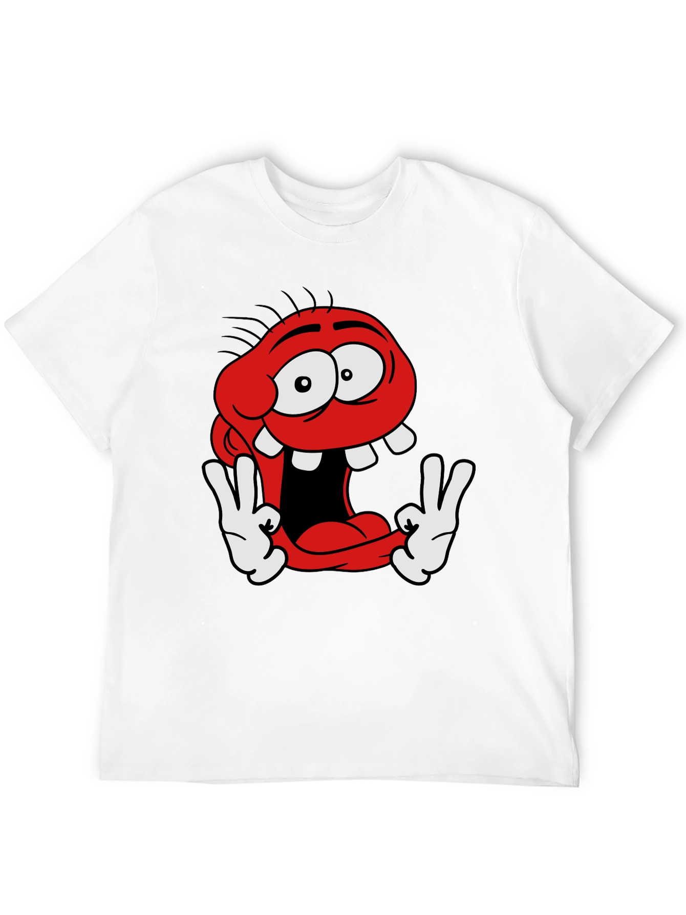 Black Funny Cartoon Character Graphic Tee view 12