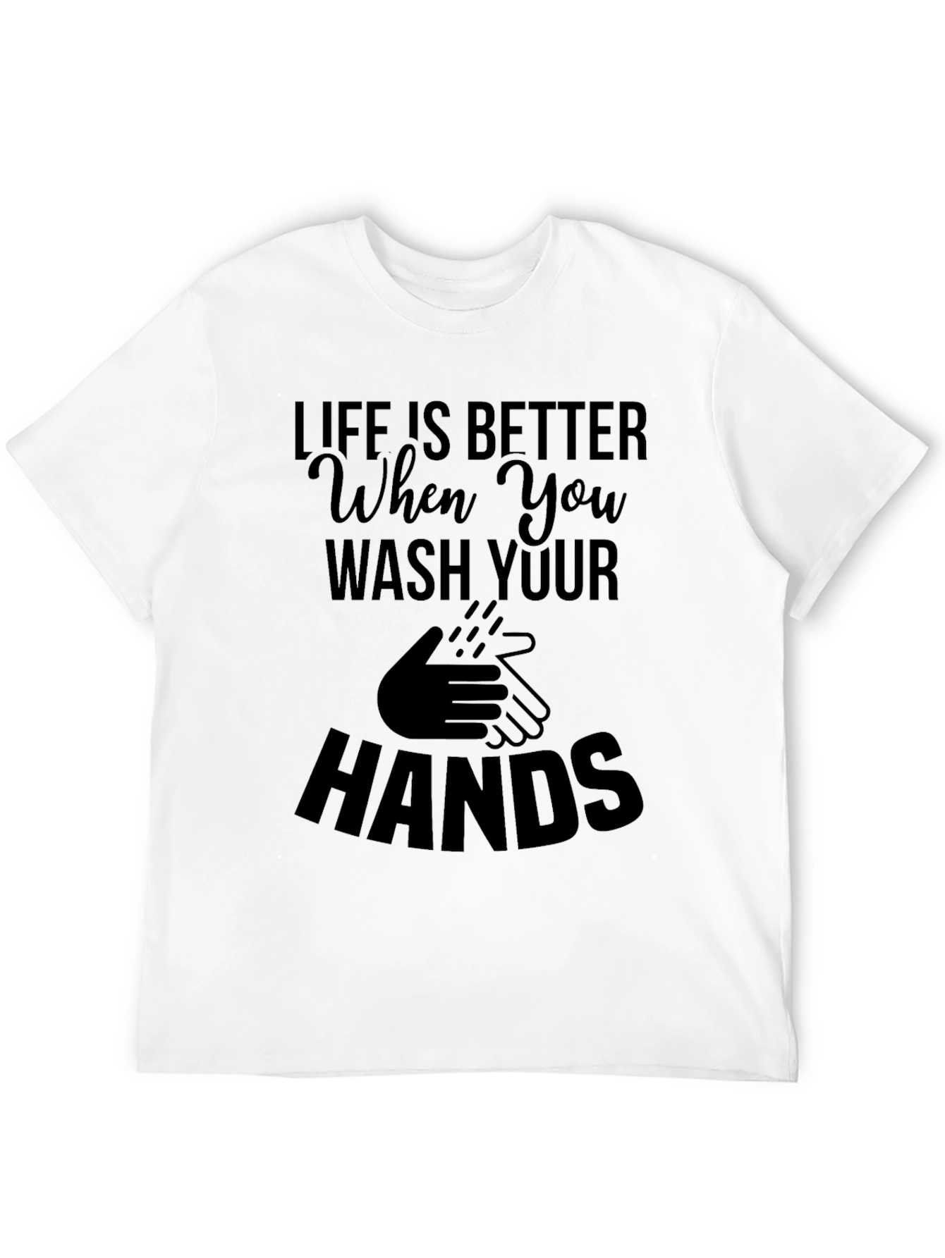Black Wash Your Hands Black T-Shirt view 12