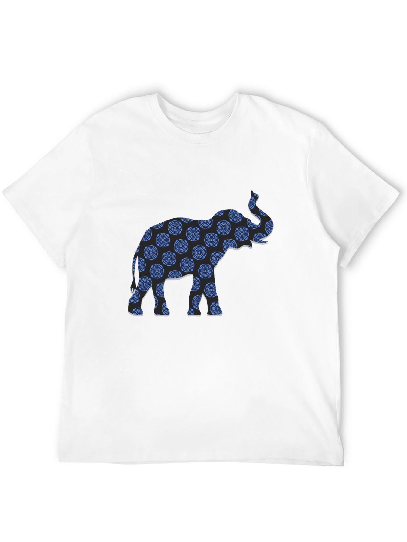 Black Elephant Print Black T-Shirt view 12