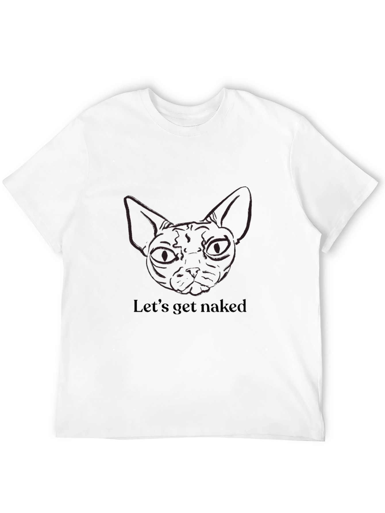 Black Let's Get Naked Cat Graphic Tee view 12