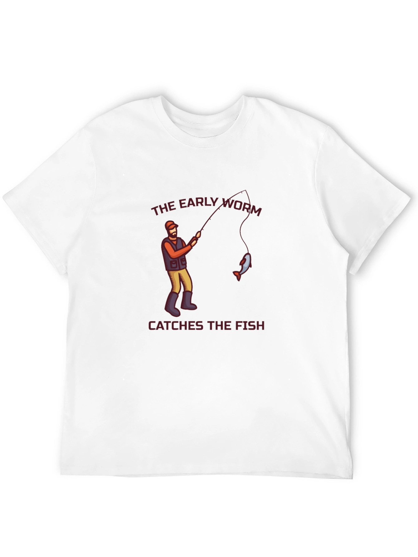 Black The Early Worm Catches the Fish Graphic Tee view 12