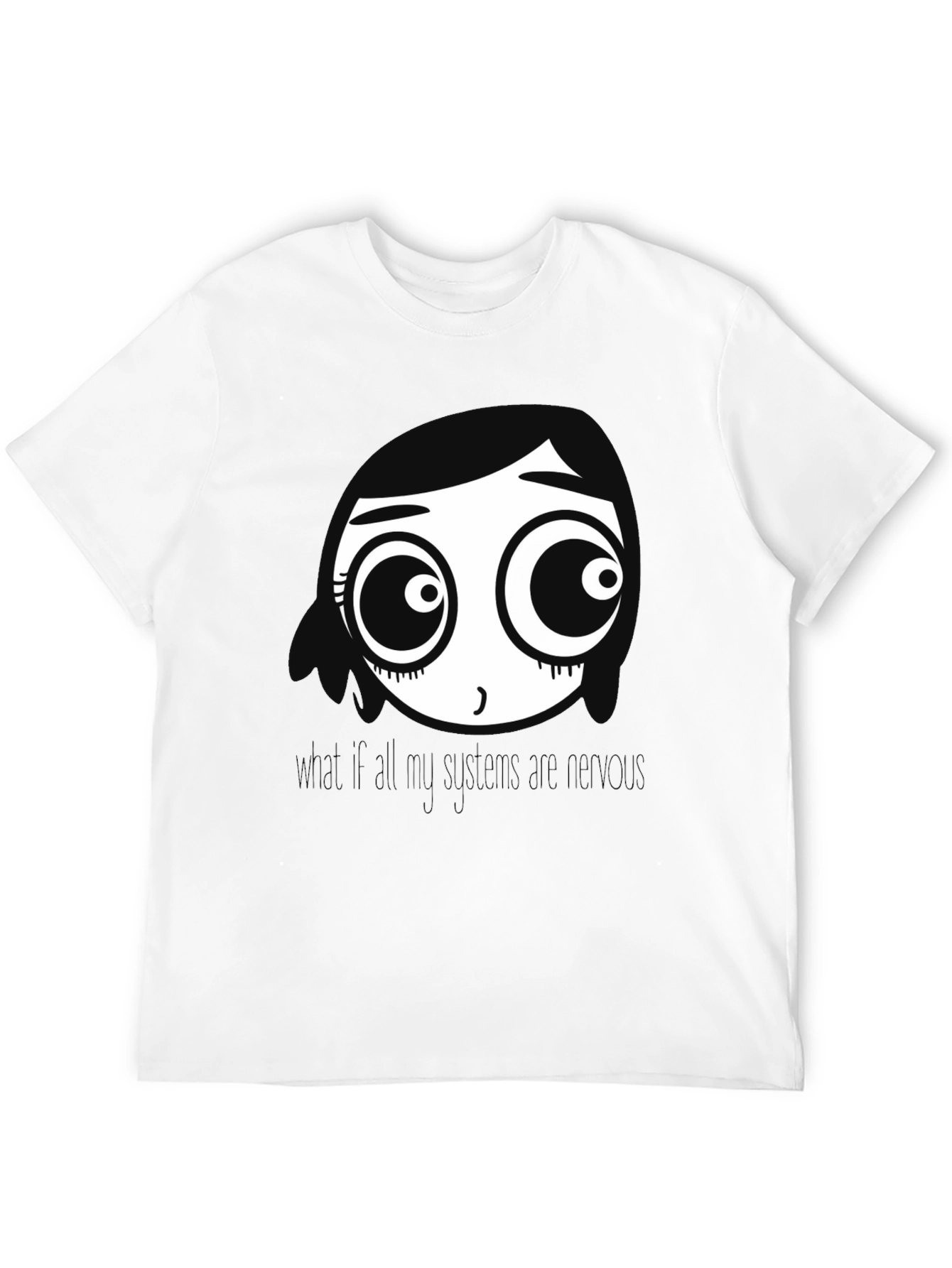 Black Cartoon Face Black T-Shirt view 12