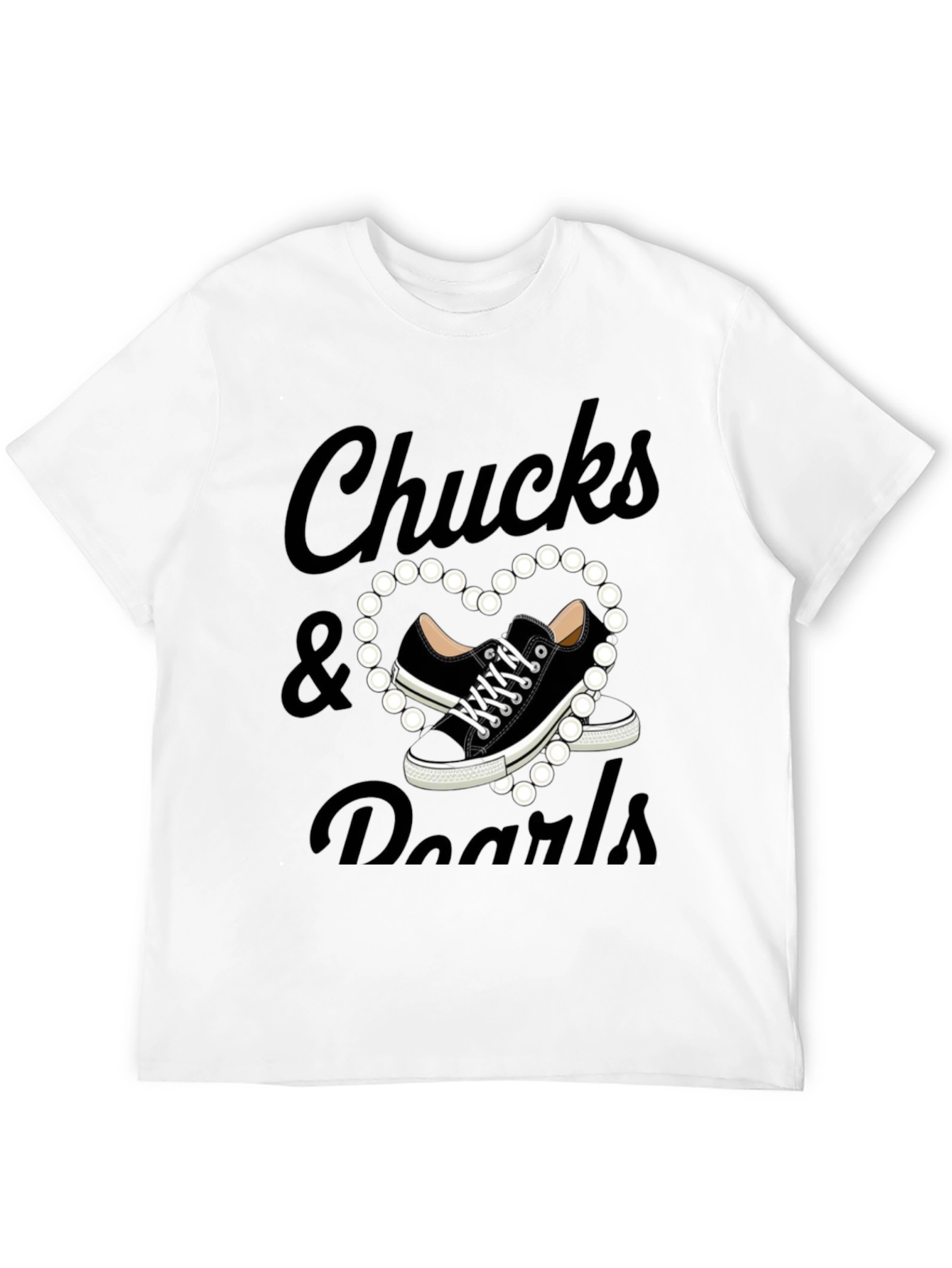 Black Chuck's & Pearls Graphic T-Shirt view 12