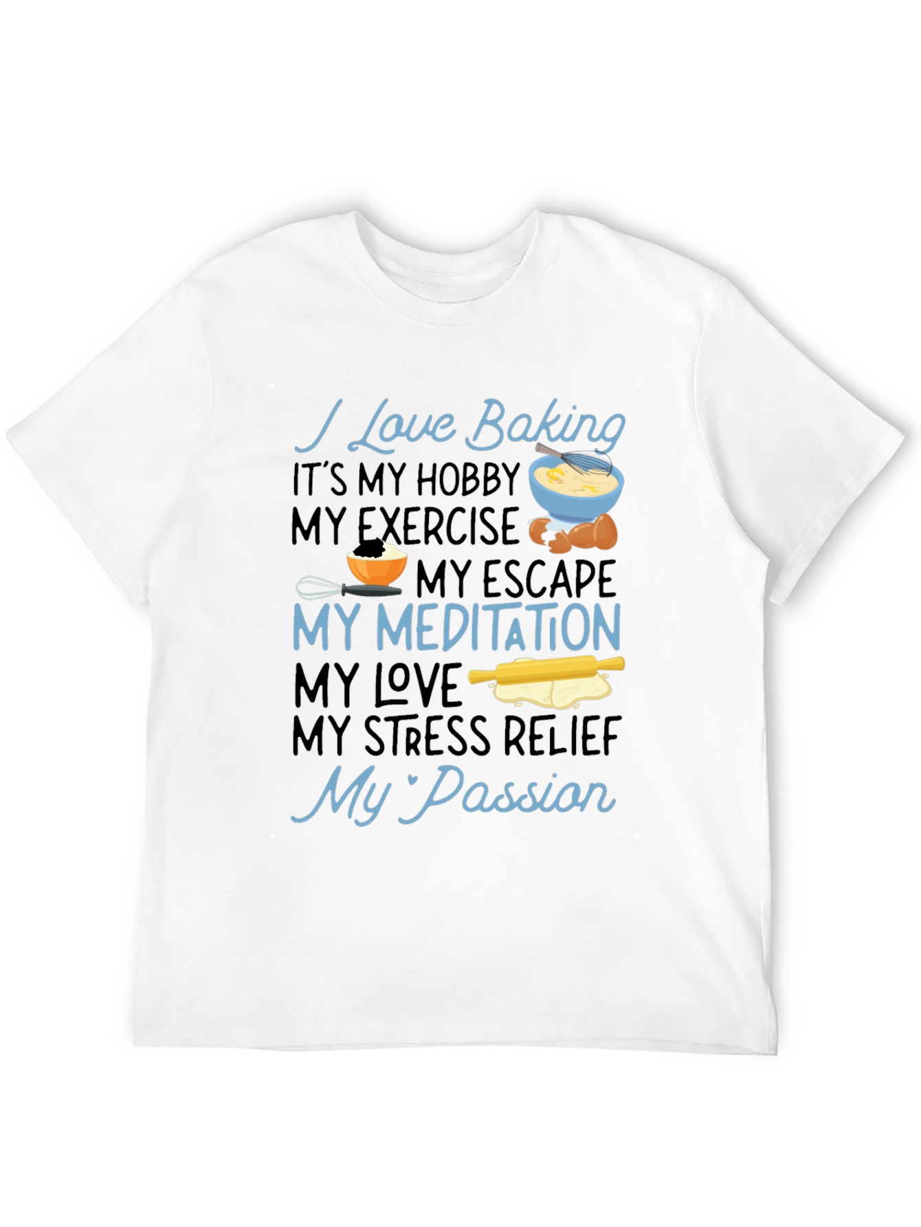 Black I Love Baking Graphic T-Shirt view 12