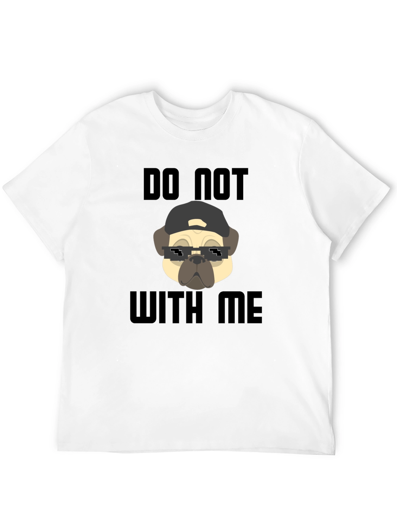 Black Funny Pug Do Not With Me Black T-Shirt view 12