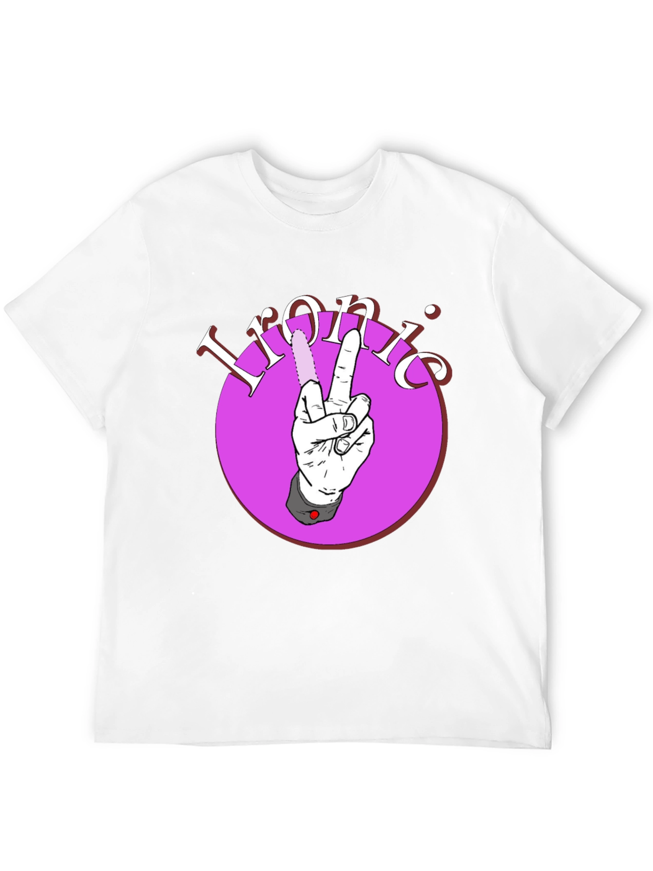 Black Ironic Peace Sign Graphic Tee view 12