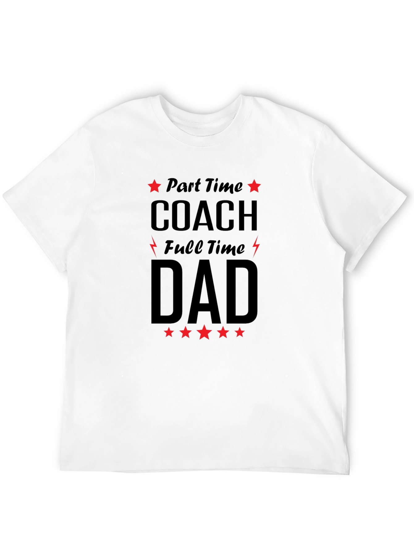 Black Part-Time Coach Full-Time Dad Graphic Tee view 12