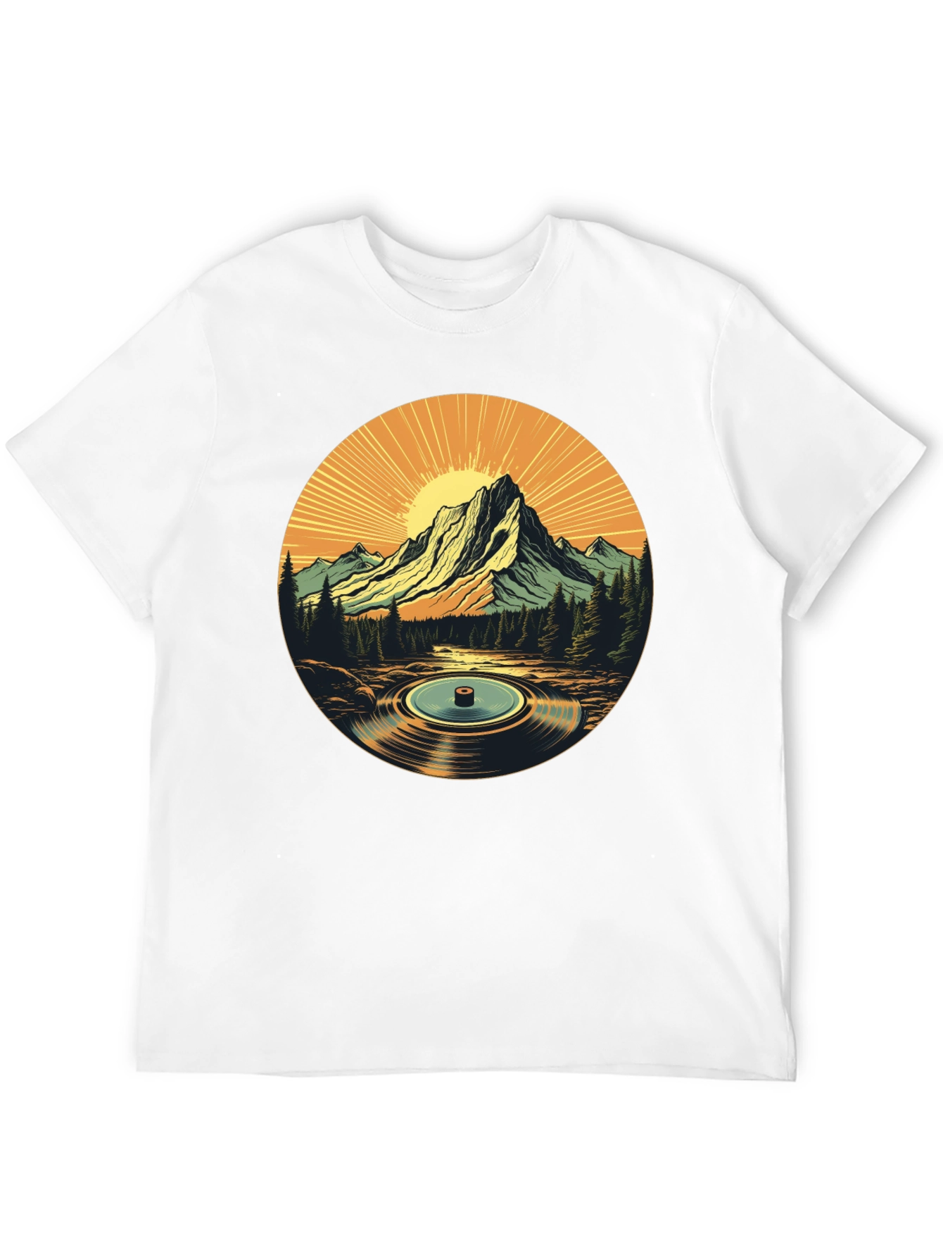 Black Mountain Vinyl Record Graphic T-Shirt view 12