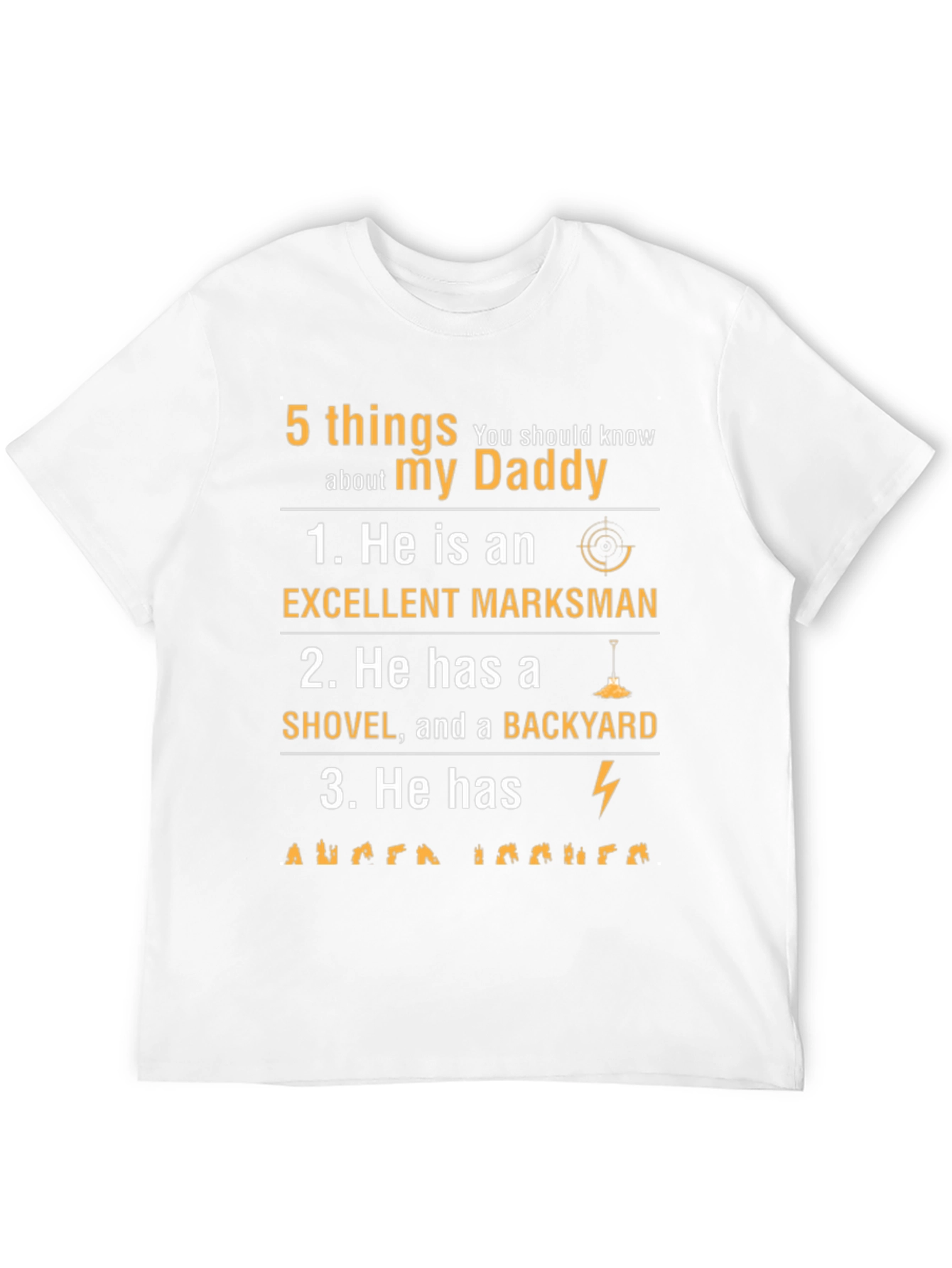 Black 5 Things About My Daddy T-Shirt view 12