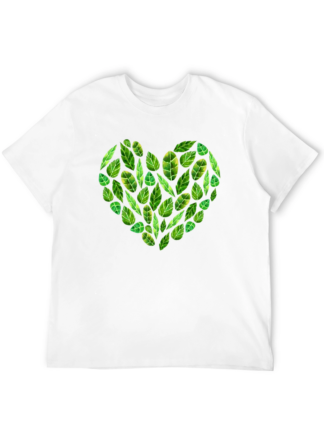 Black Leaf Heart Graphic Black T-Shirt view 12