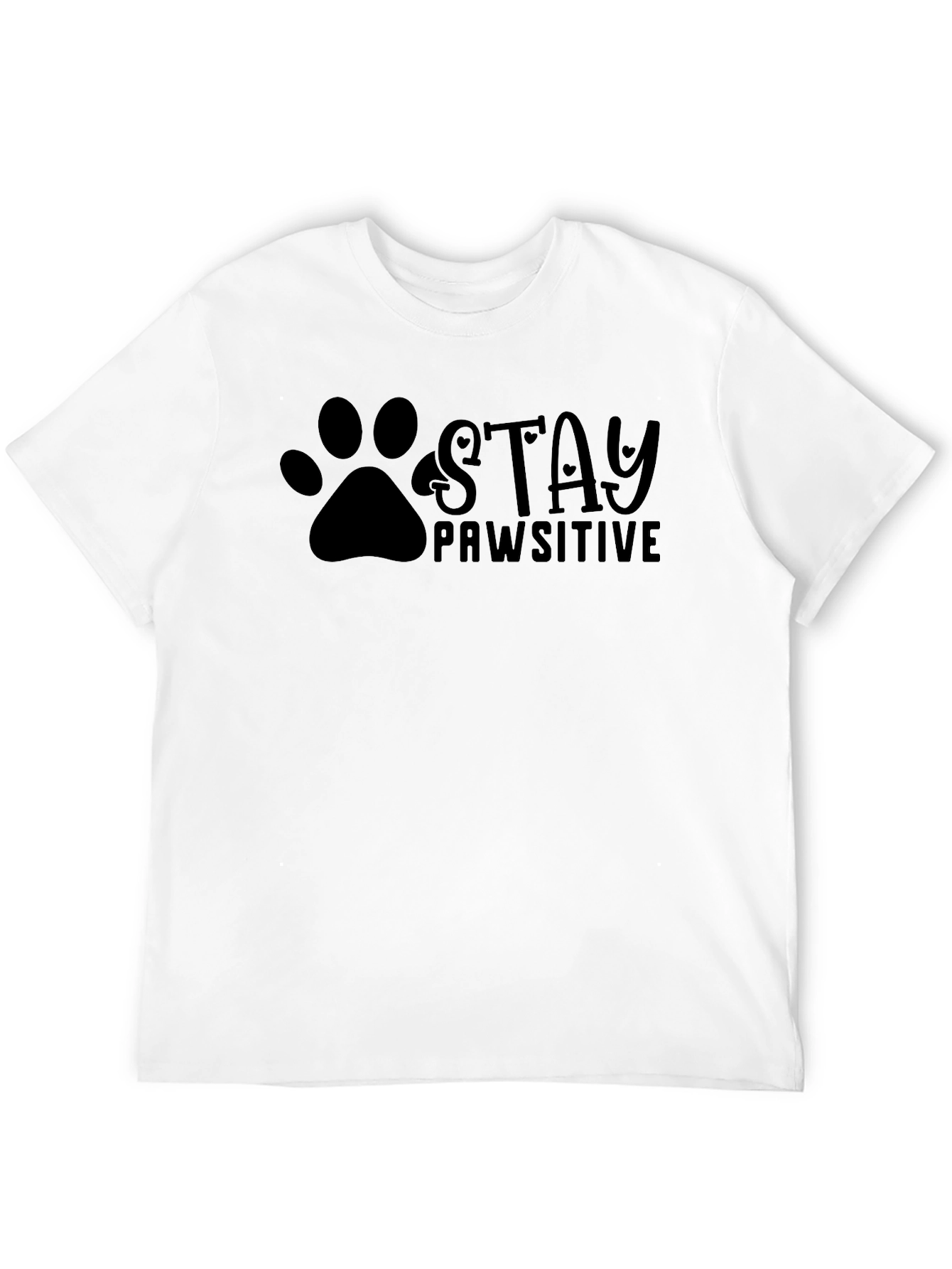 Black Stay Pawsitive Black T-Shirt view 12