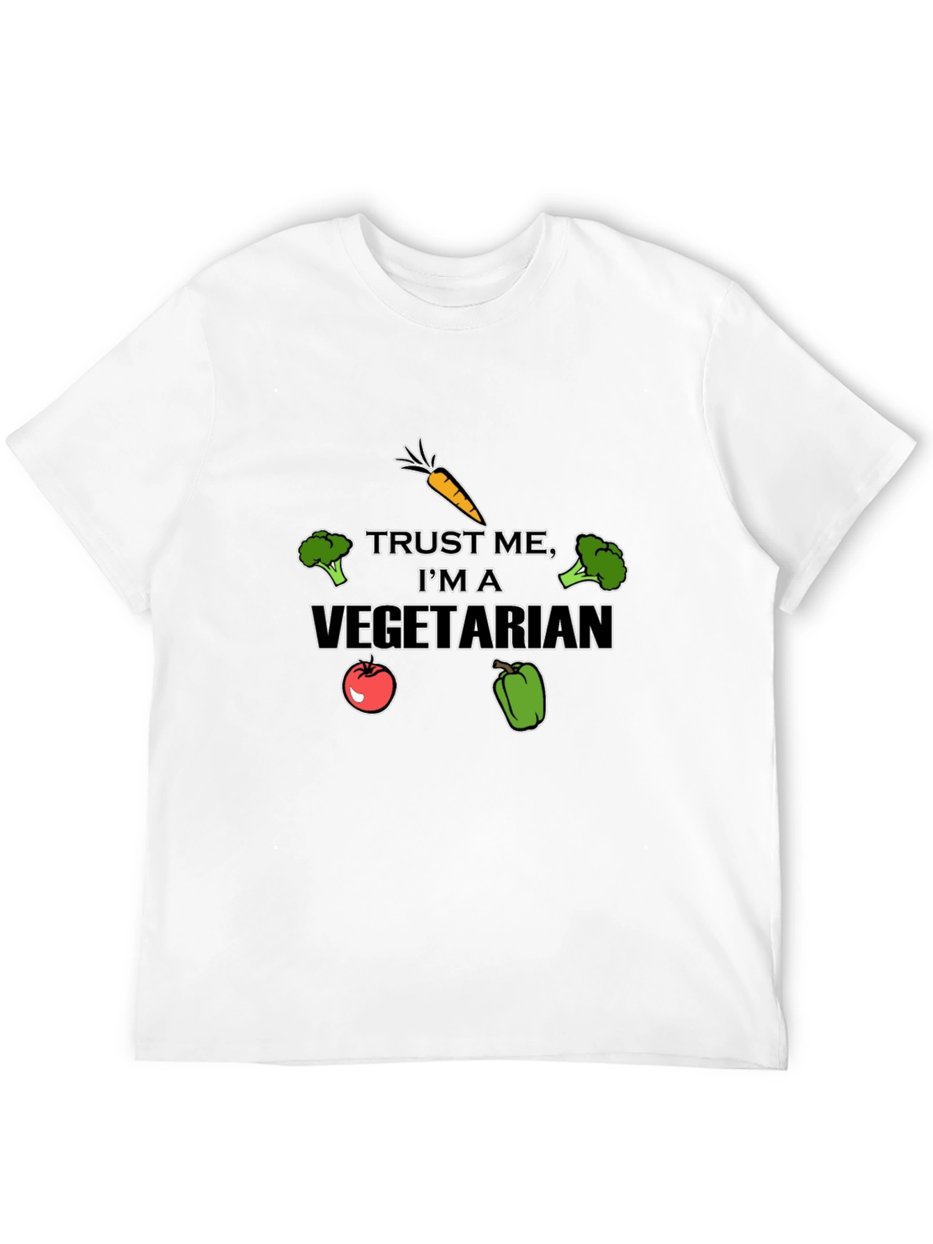 Black Vegetarian Graphic T-Shirt - Funny Vegan Tee view 12