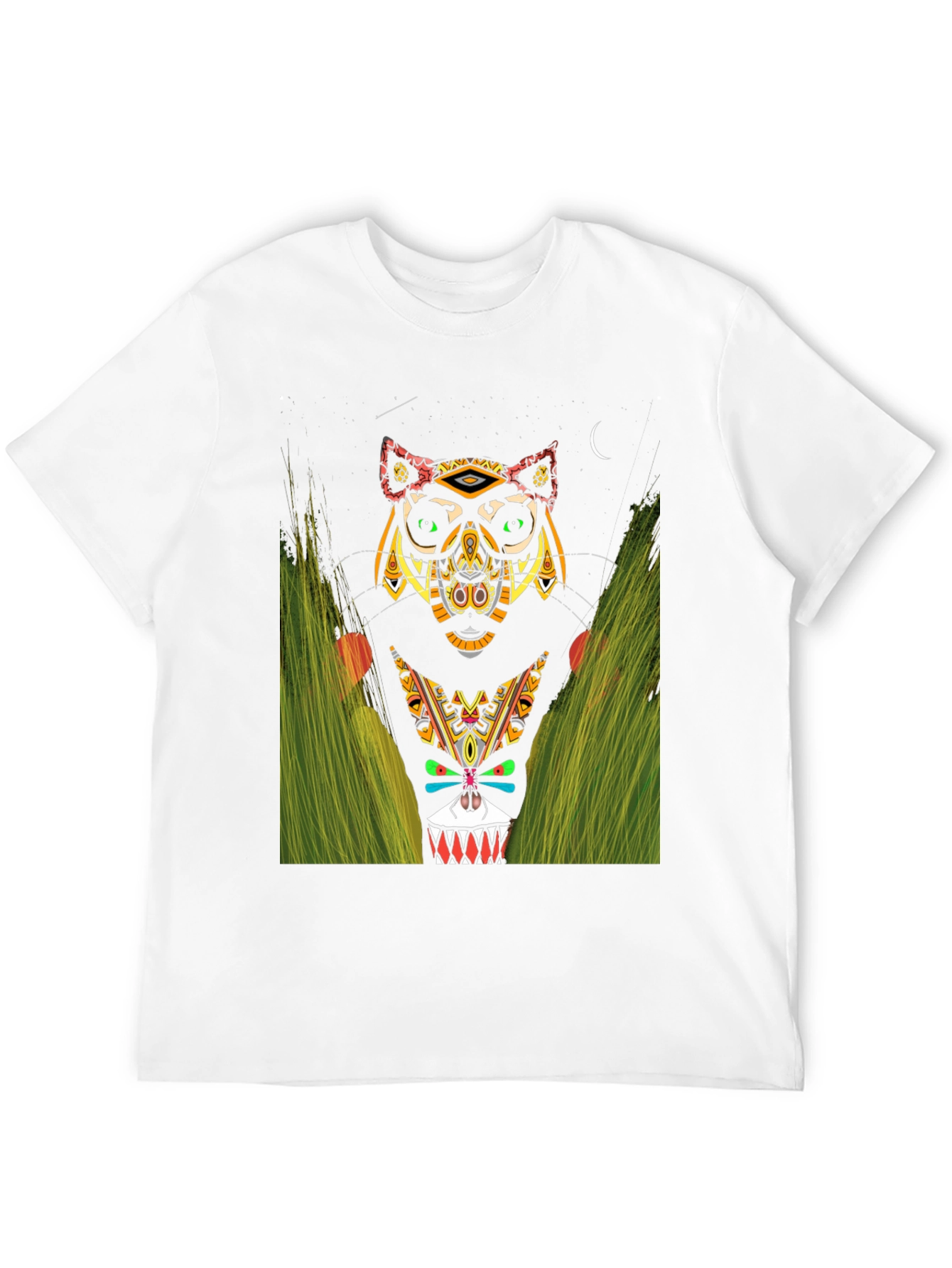 Black Tribal Totem Animal Graphic Tee view 12