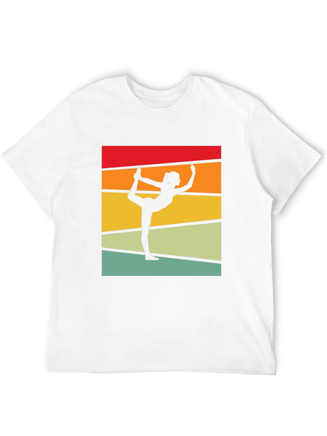 Black Yoga Pose Silhouette T-Shirt Retro Design view 12