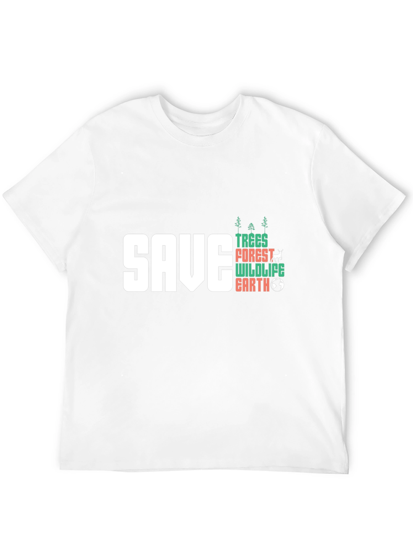 Black Save Trees Wildlife Earth Graphic T-Shirt view 12