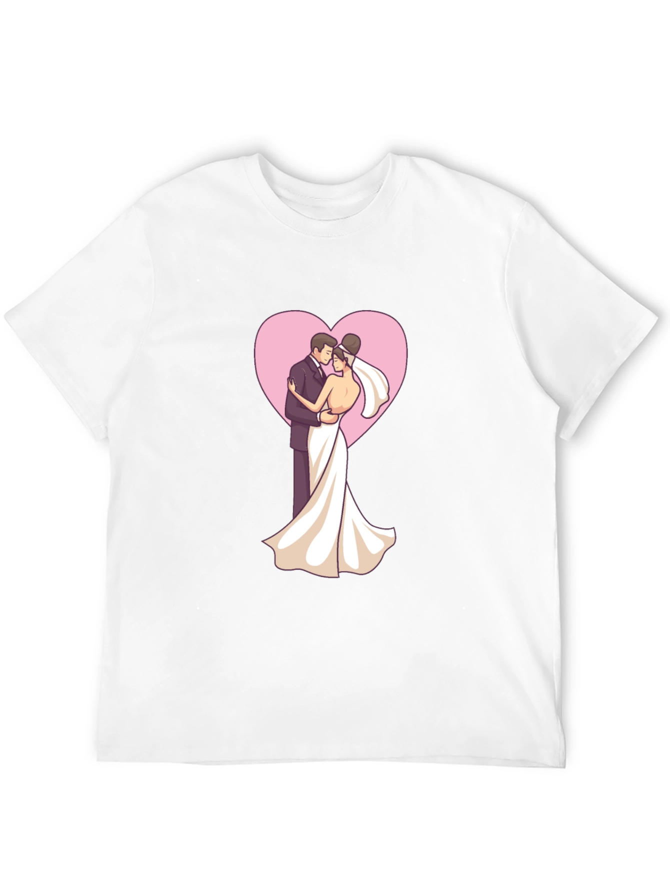 Black Bride & Groom Heart Tee - Black view 12