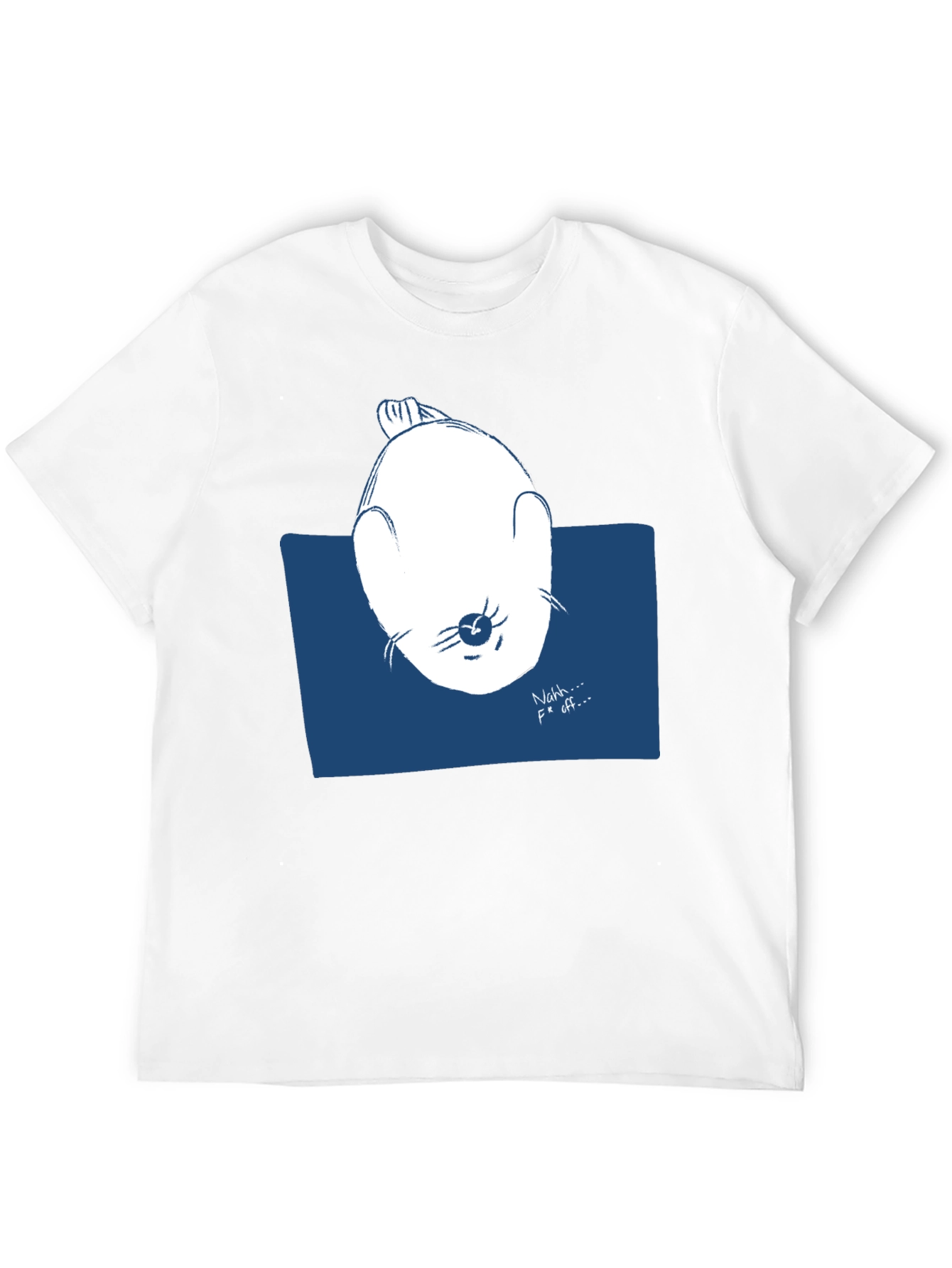 Black Funny Seal Graphic Tee - "Nahh... F Off..." Black T-Shirt view 12