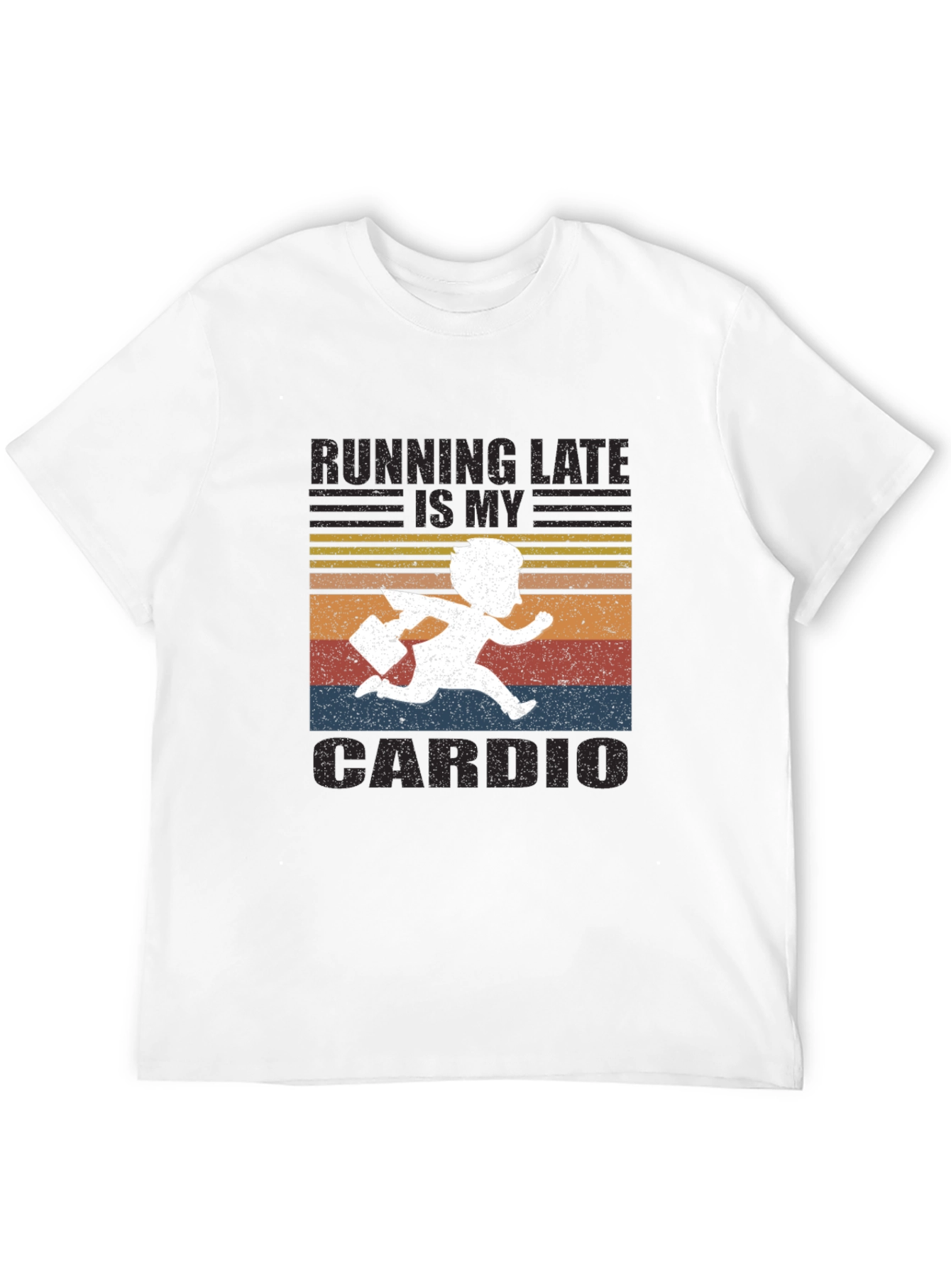 Black Running Late is My Cardio Graphic Tee view 12