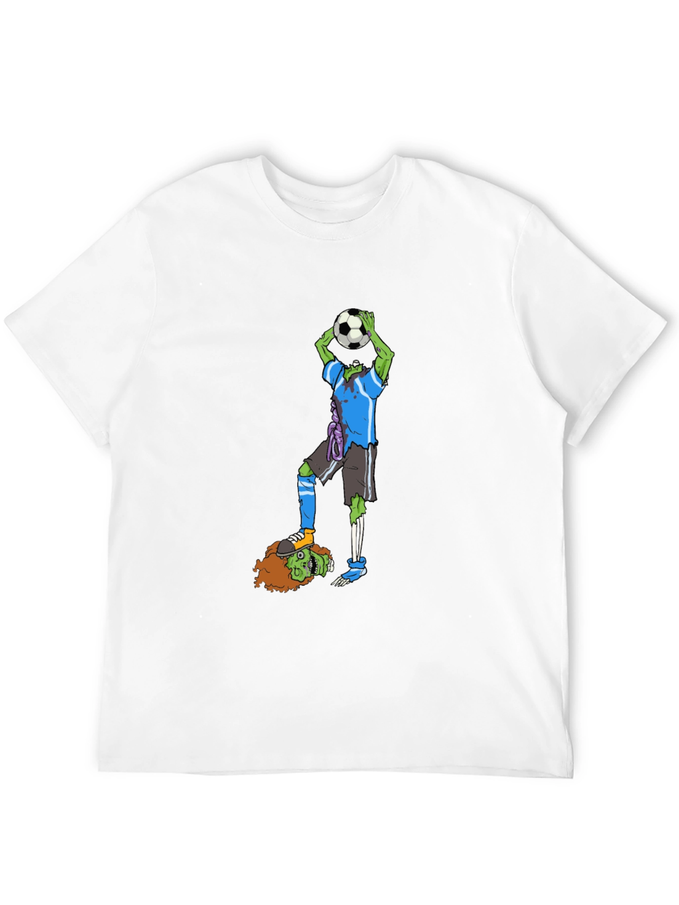 Black Zombie Soccer T-Shirt - Funny Graphic Tee view 12