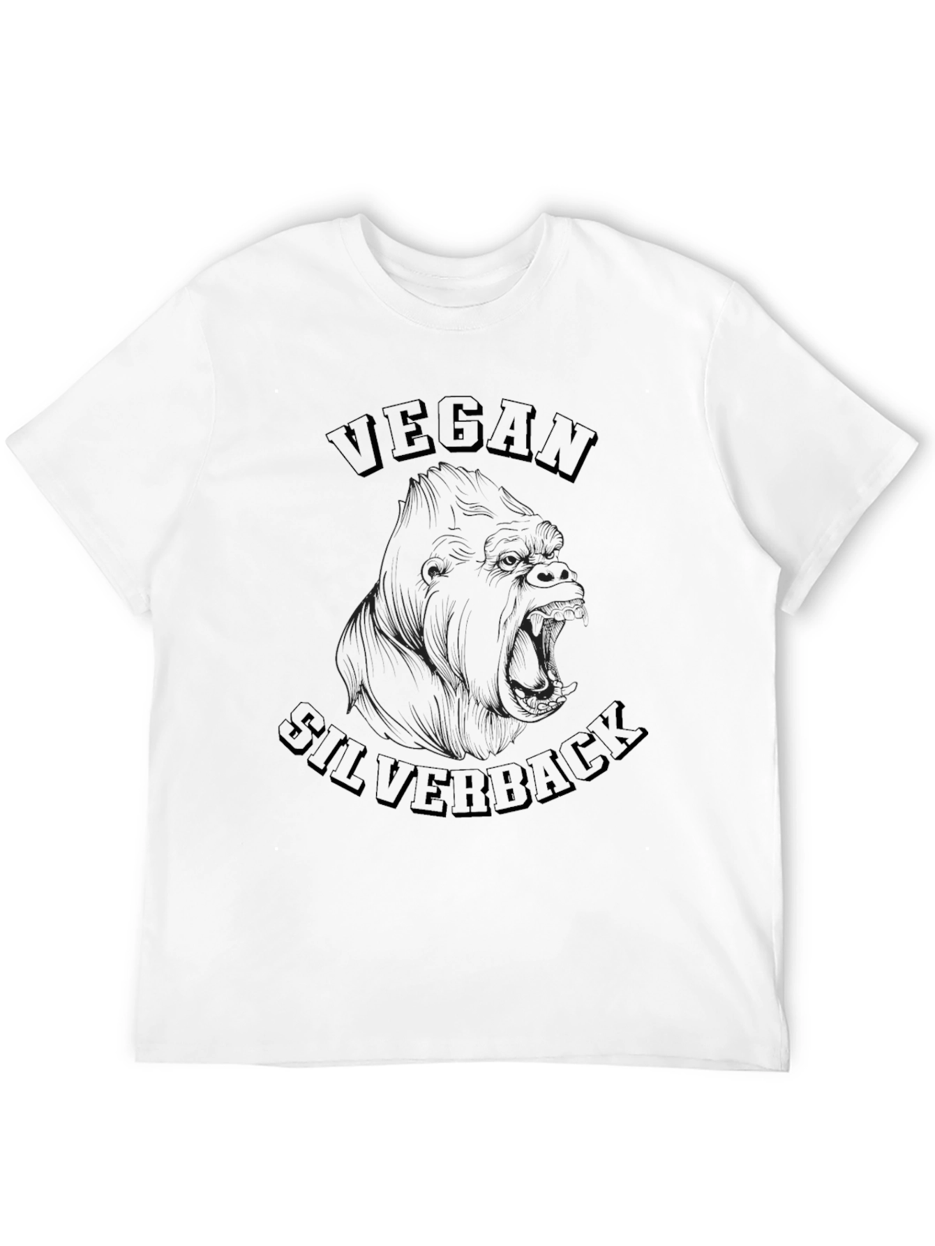 Black Vegan Silverback Graphic Tee - Black view 12