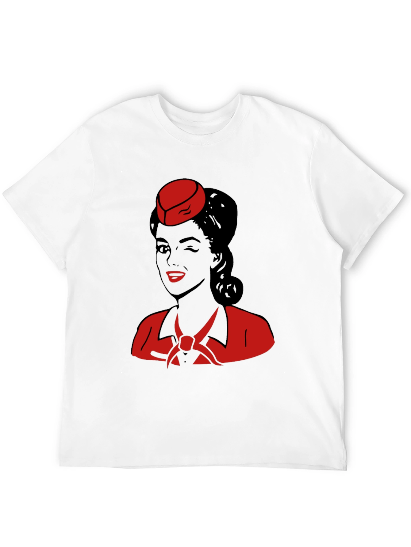 Black Retro Flight Attendant Graphic T-Shirt view 12