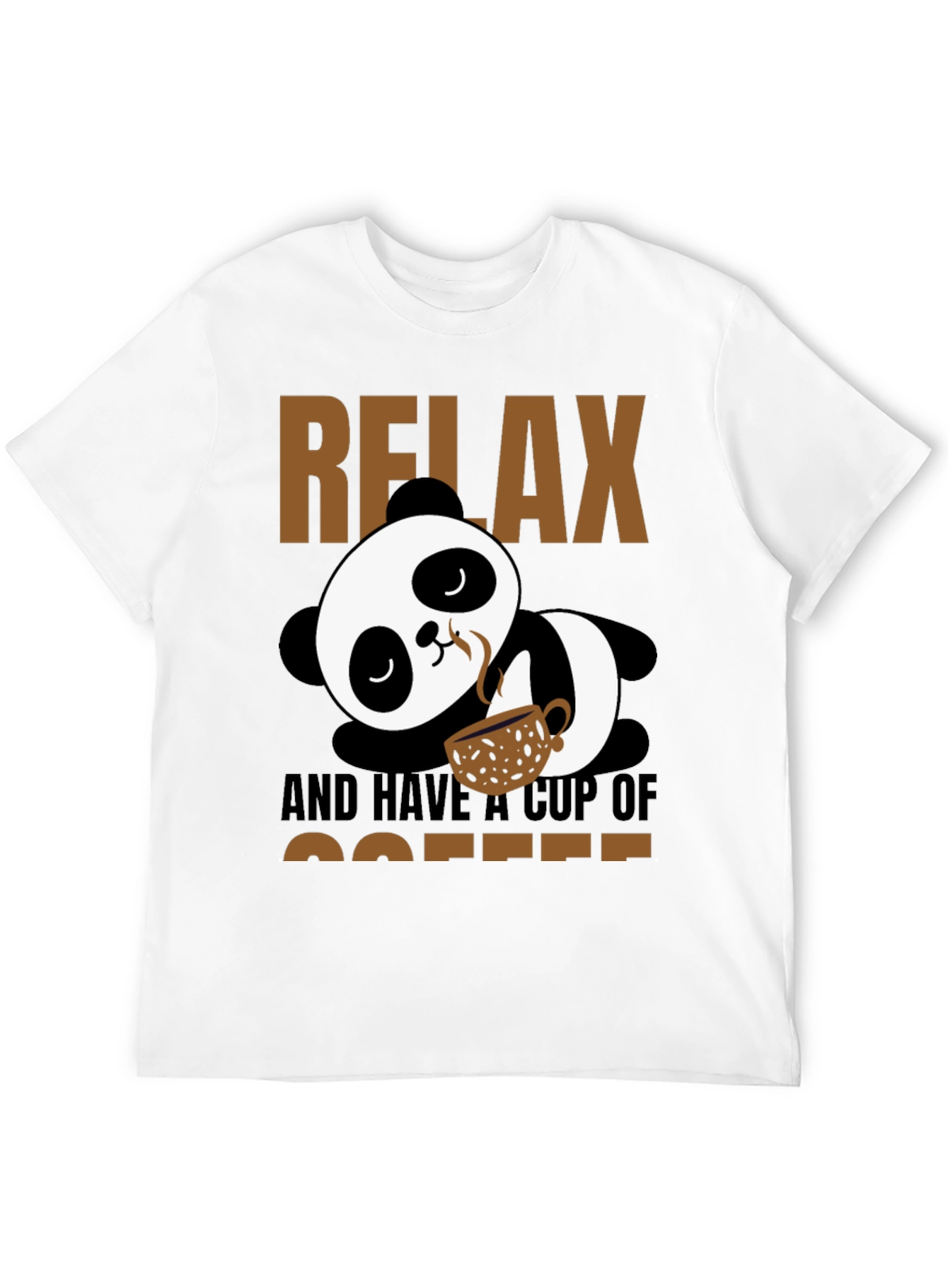 Black Relax Panda Coffee T-Shirt view 12