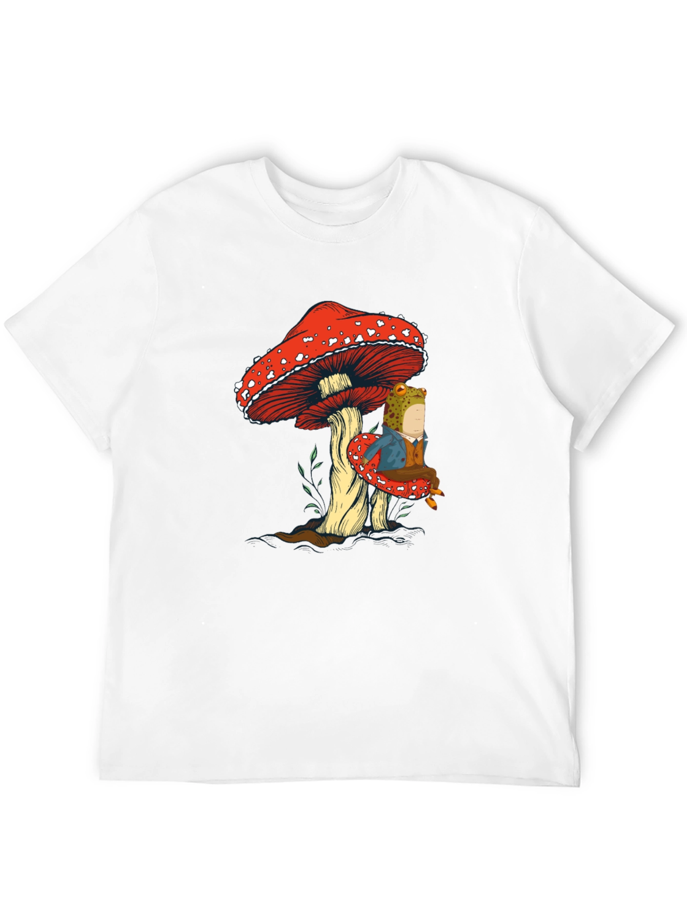 Black Frog on Mushroom Graphic Tee view 12