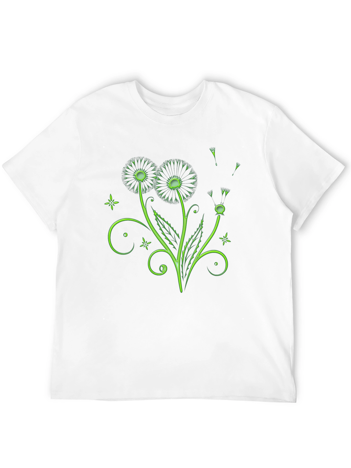 Black Neon Dandelion Graphic Black T-Shirt view 12