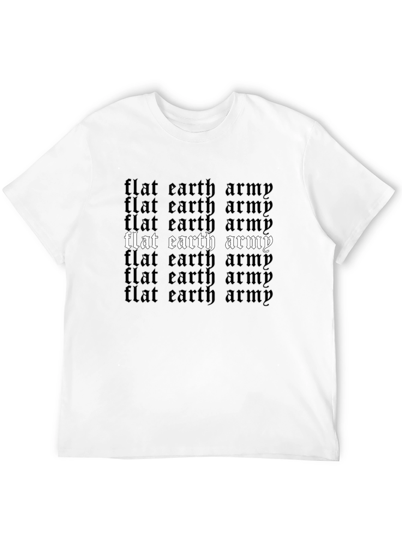 Black Flat Earth Army Graphic T-Shirt - Conspiracy Theory Tee view 12