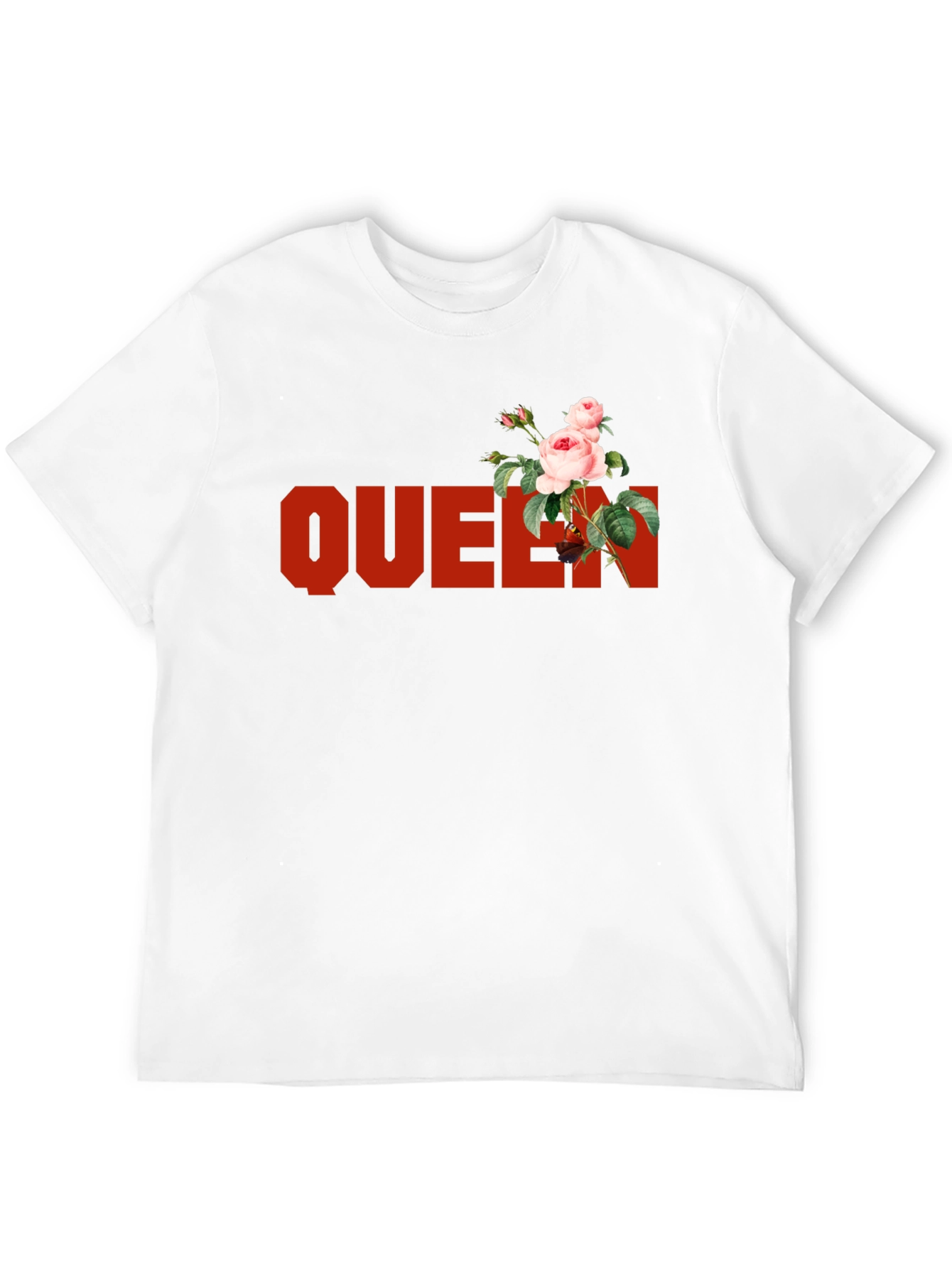 Black Queen Rose Graphic Tee - Black Cotton T-Shirt view 12