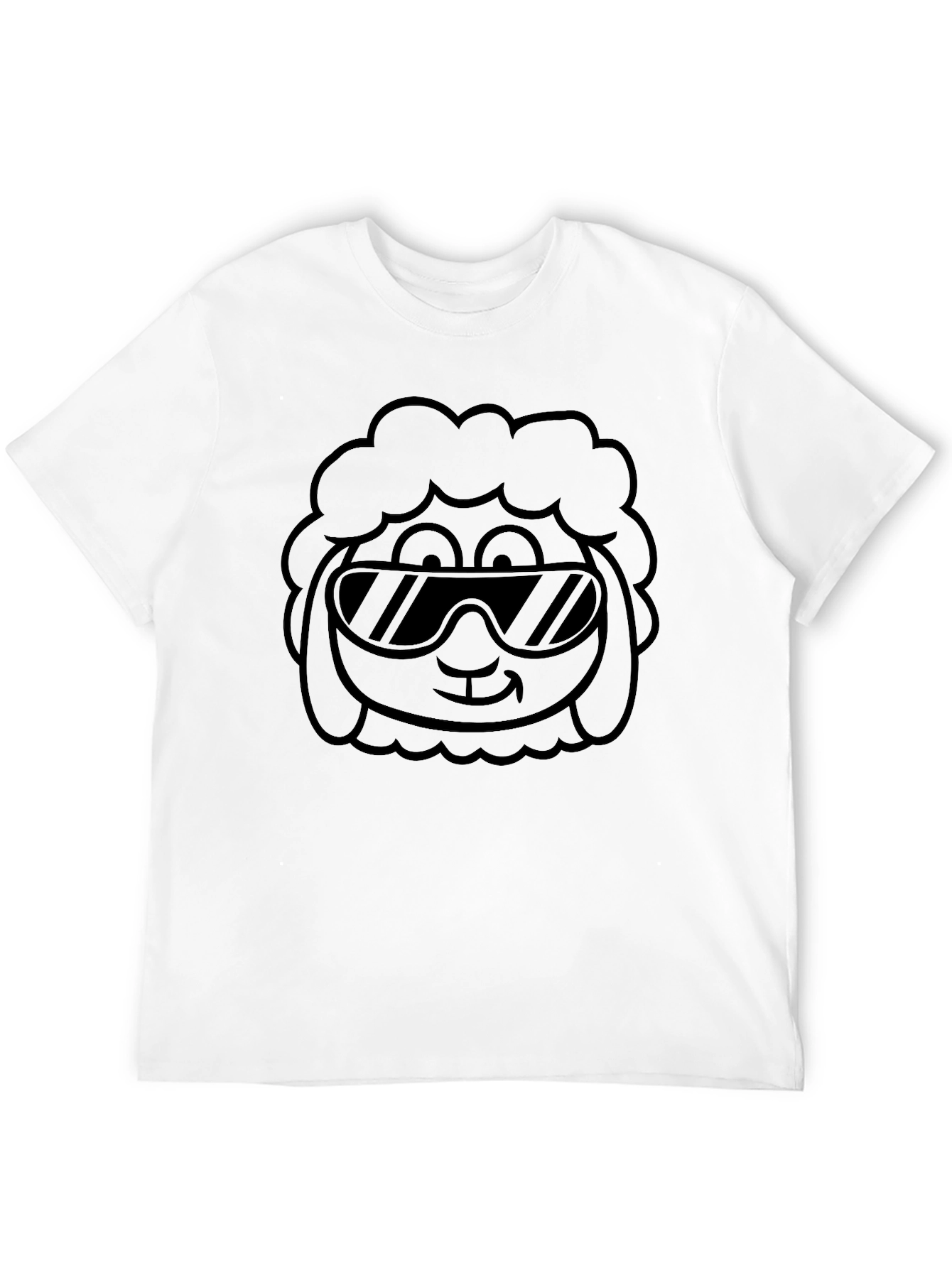 Black Cool Sheep Graphic Tee - Black Cotton Blend view 12