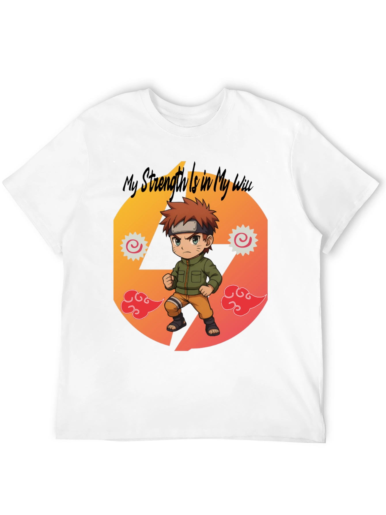 Black Anime Style Graphic Tee - My Strength Is My Way view 12