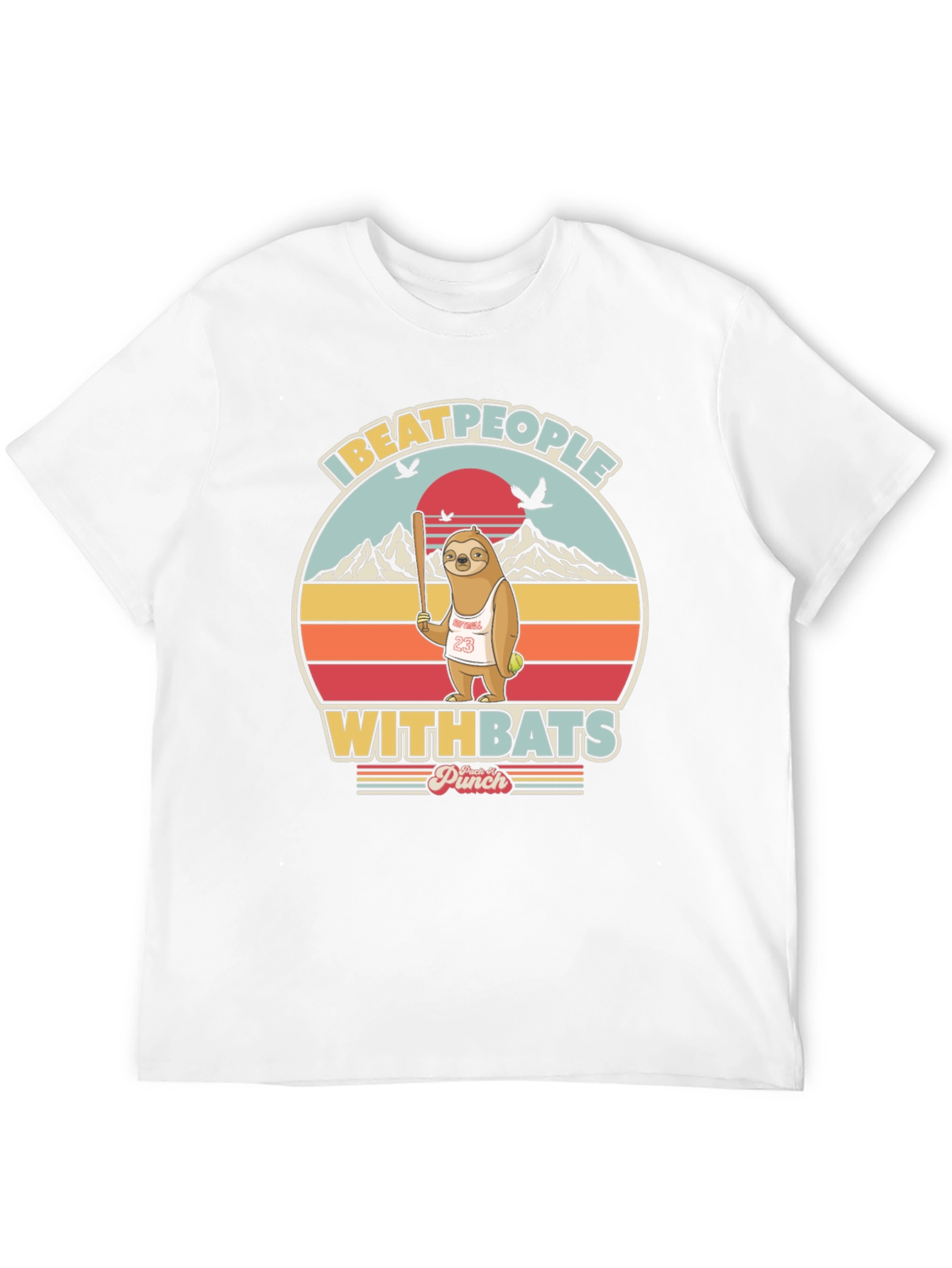 Black Funny Sloth Baseball T-Shirt: I Beat People With Bats view 12