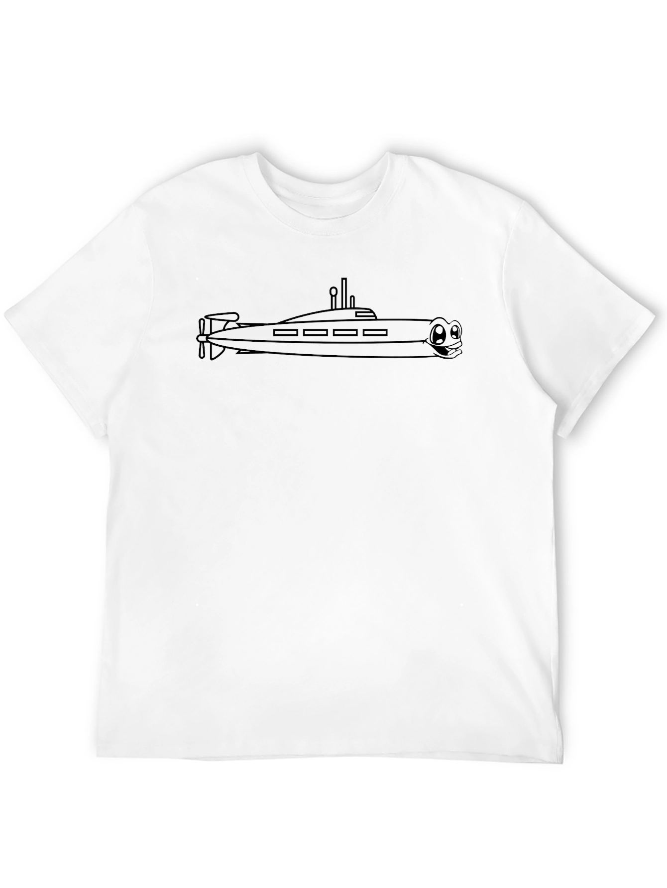 Black Cartoon Submarine Graphic Tee - Black view 12