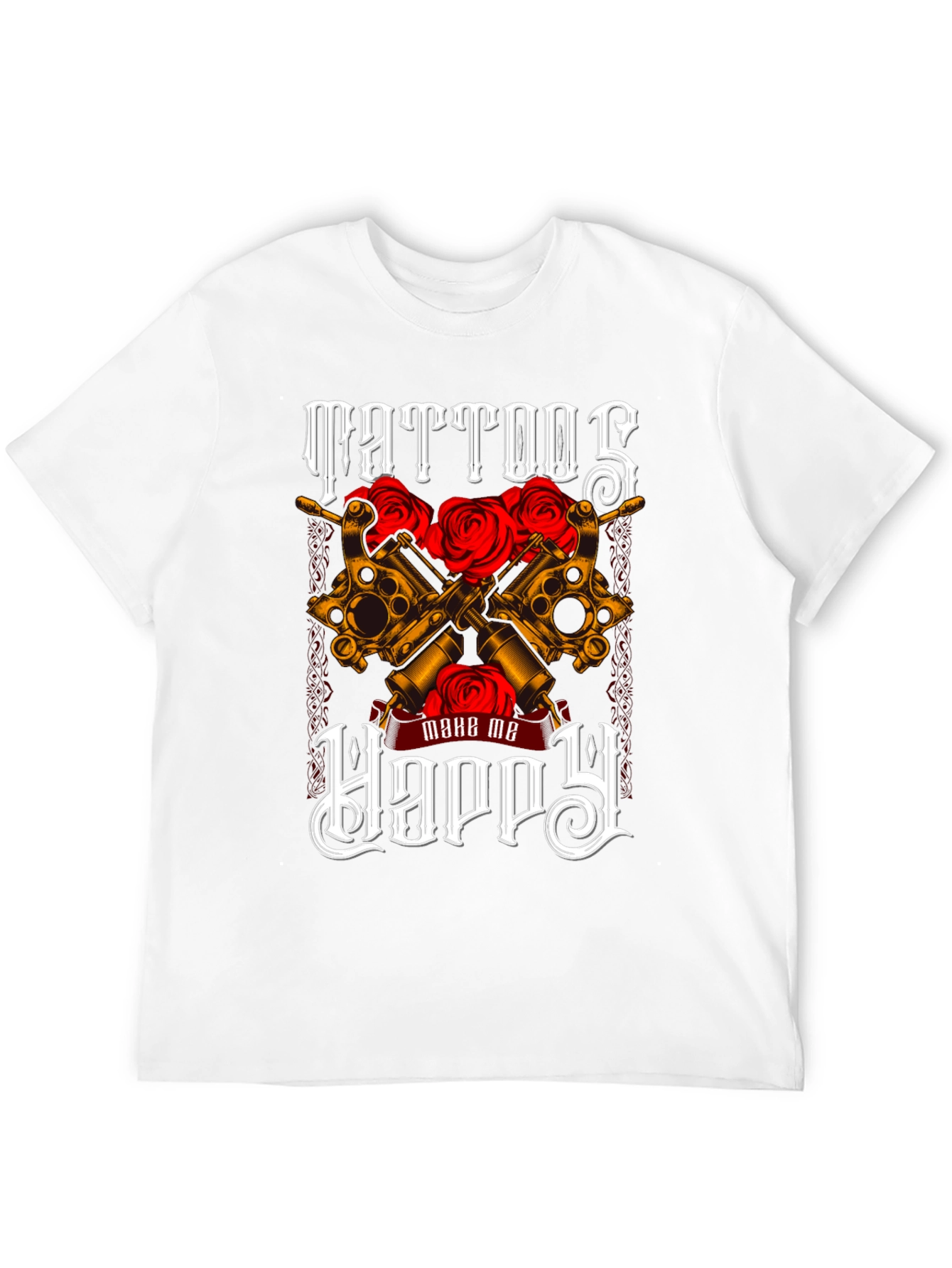 Black Tattoos Make Me Happy Graphic Tee view 12