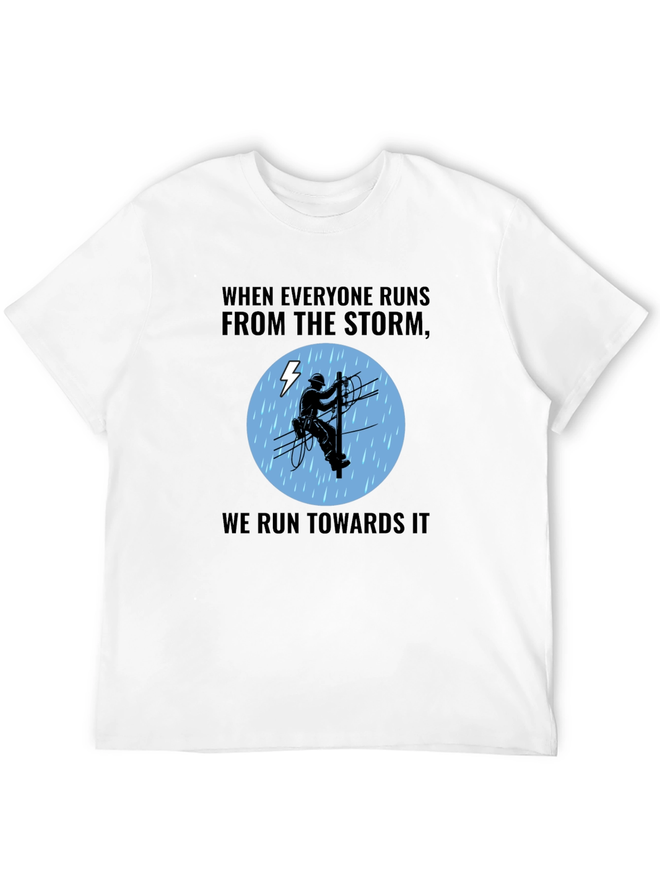 Black Lineman Storm T-Shirt - Power Worker view 12