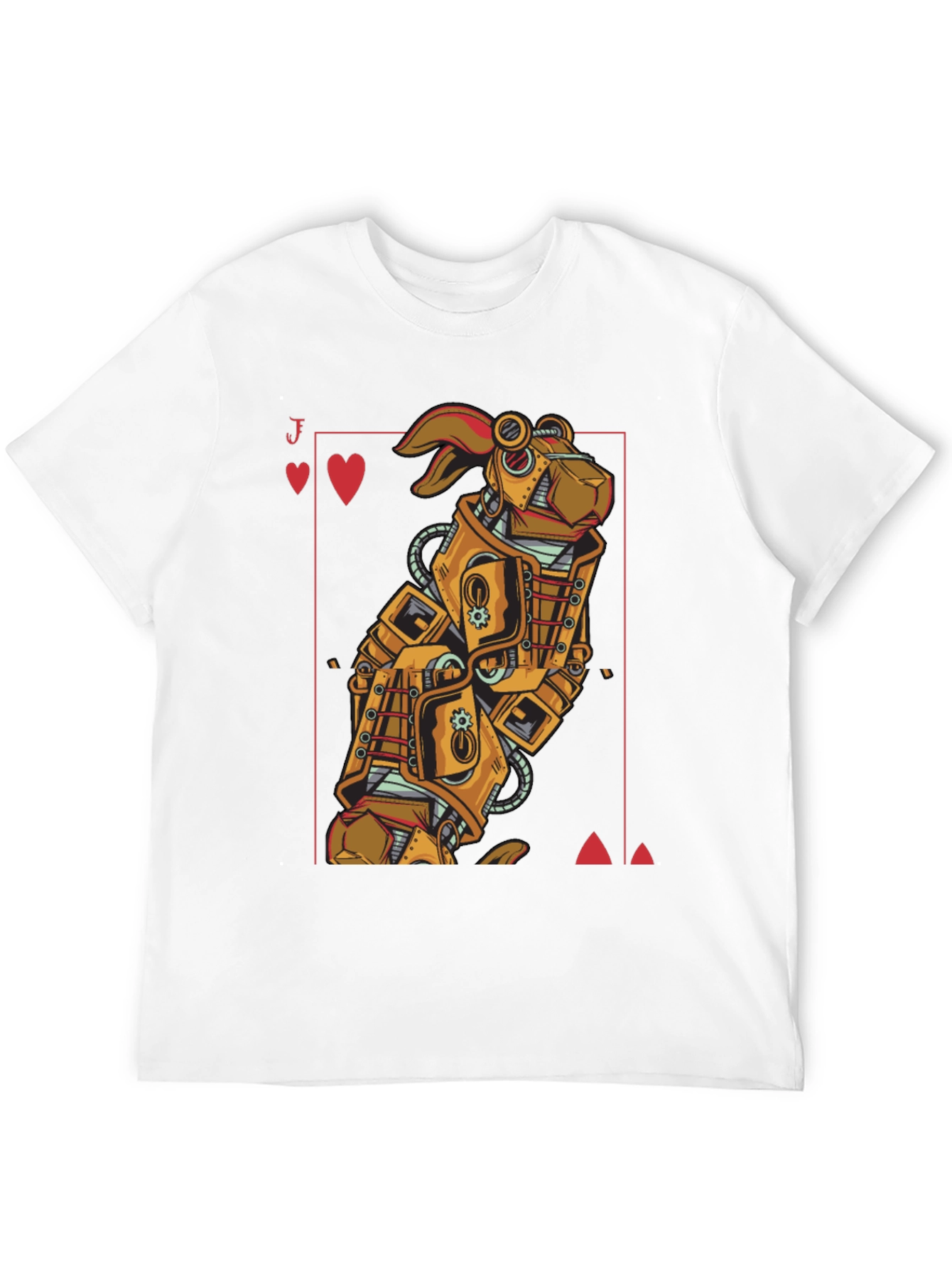 Black Steampunk Robot Rabbit T-Shirt - Jack of Hearts view 12
